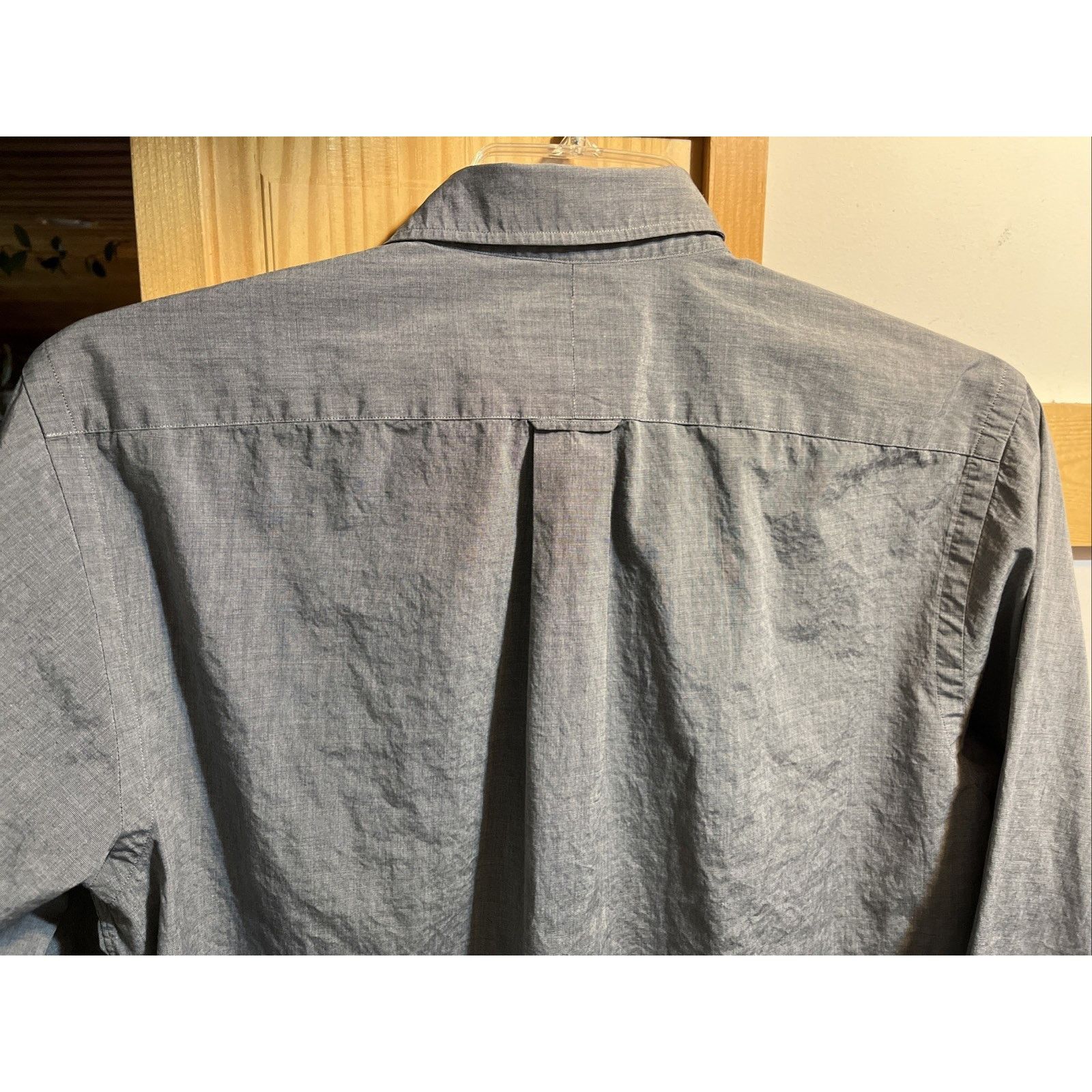 Nordstrom Nordstrom Mens 15 34 Gray LS Broadcloth Cotton Shirt Classic Size US L / EU 52-54 / 3 - 8 Thumbnail