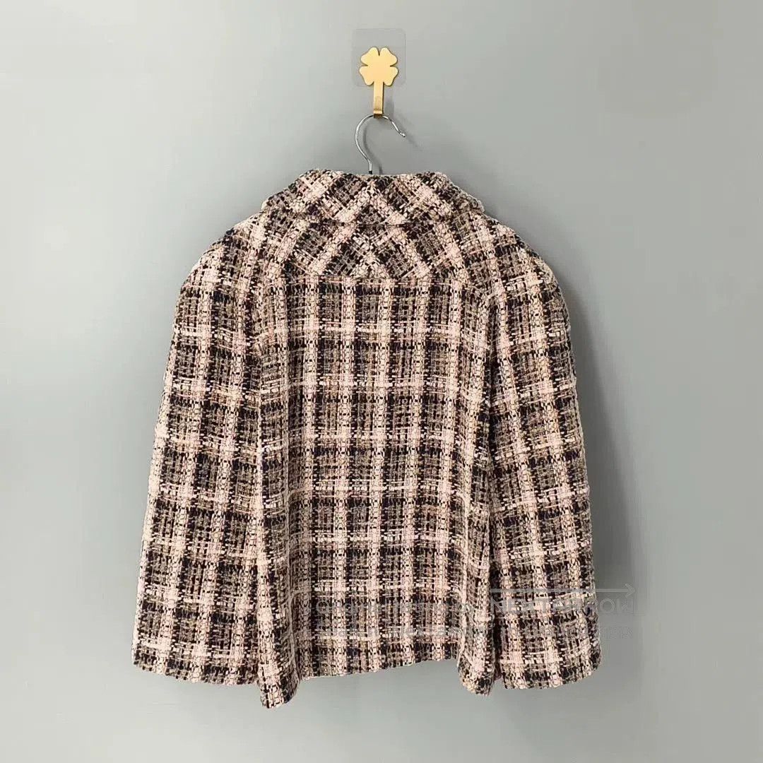 Chanel Chanel Pink Plaid Woven Jacket. Size US XXS / EU 40 - 2 Thumbnail