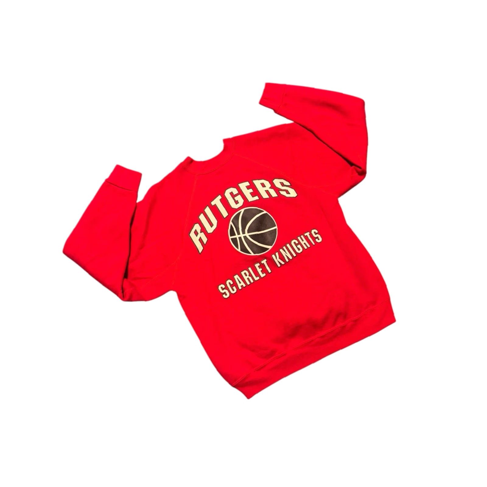 Vintage VINTAGE Rutgers Scarlet Knights Sweatshirt DS Red 80s Medium Men Pullover Crew Neck Fleece Cotton Size US M / EU 48-50 / 2 - 3 Thumbnail