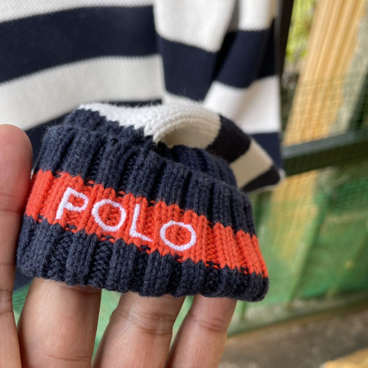 Polo Ralph Lauren 🔥Vintage Polo Ralph Lauren Zipper Pocket Striped Knitwear Size US S / EU 44-46 / 1 - 7 Thumbnail