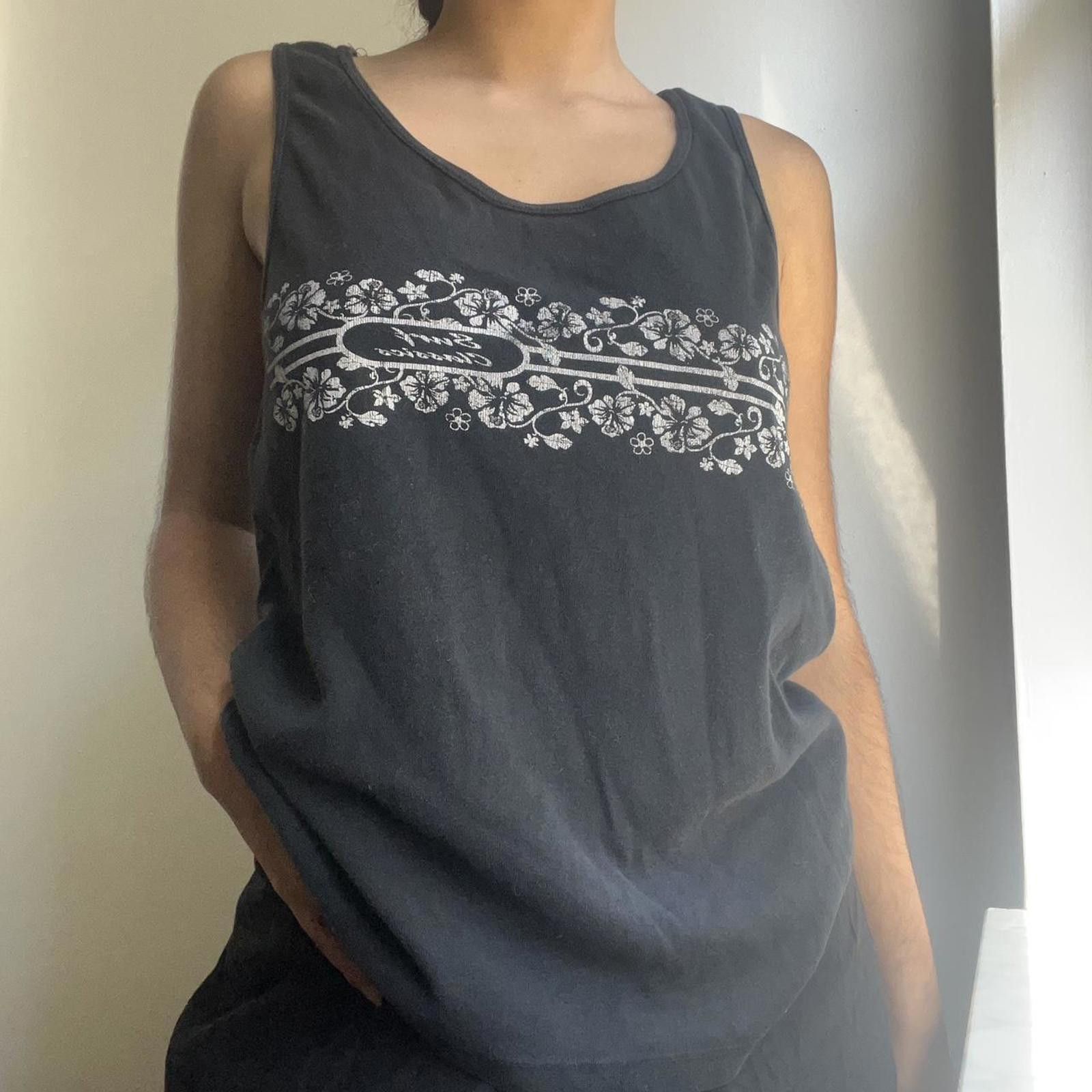 Other Black muscle tank surf classics with hibiscus white print Size XL / US 12-14 / IT 48-50 - 1 Thumbnail