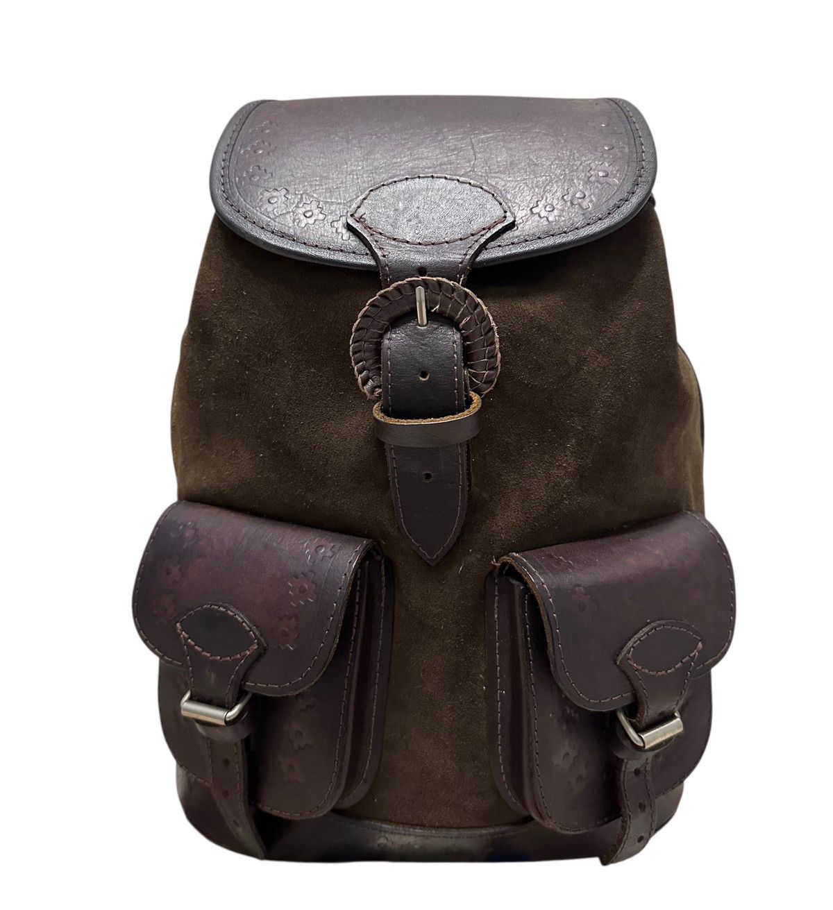 Japanese Brand Vintage Handmade Tactical Pockets Leather Backpack Size ONE SIZE - 1 Thumbnail