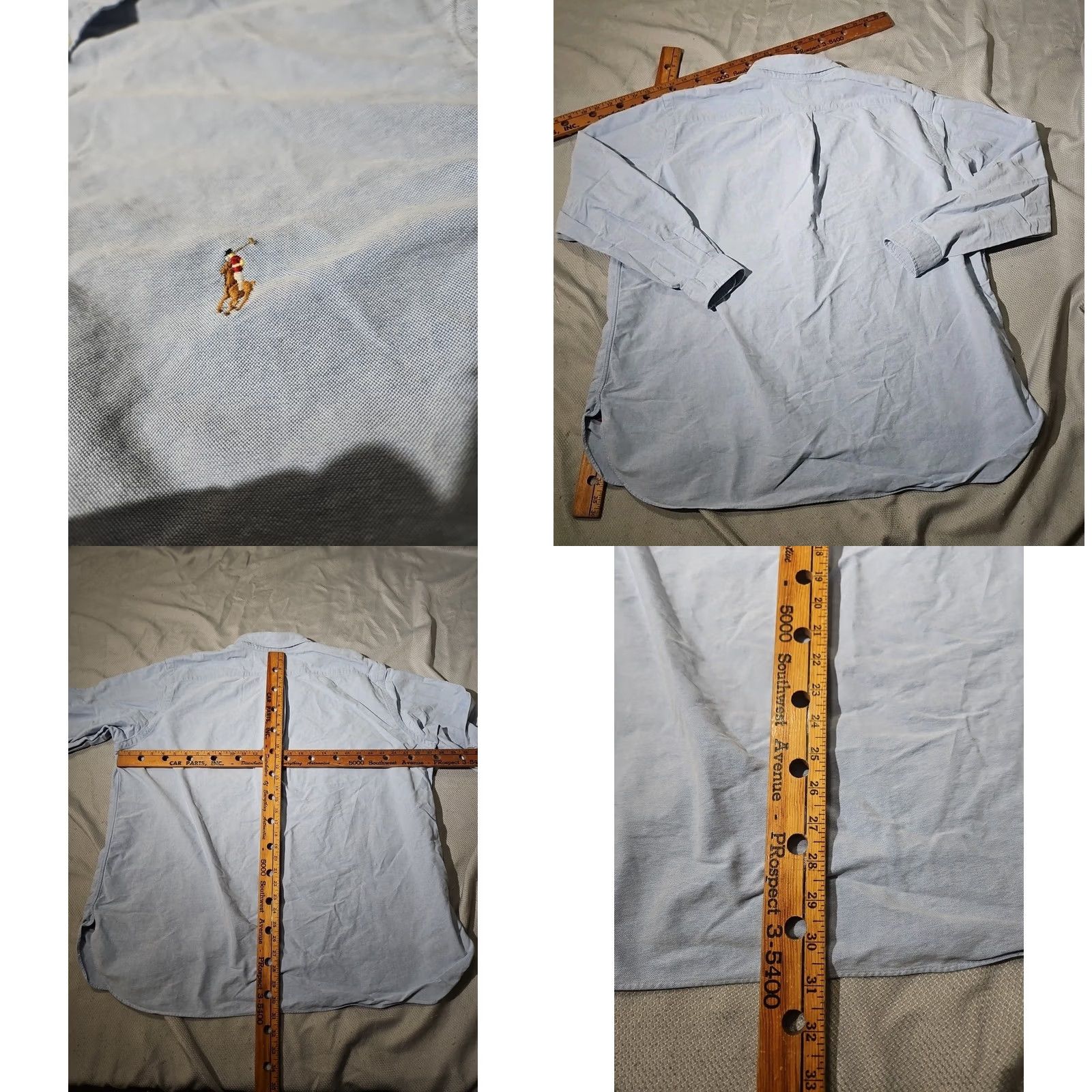 Polo Ralph Lauren Ralph Lauren Shirt Mens 2XB BIG Blue Button Preppy Classic Fit Flesh Pony Oxford Shirt Size US XXL / EU 58 / 5 - 9 Thumbnail
