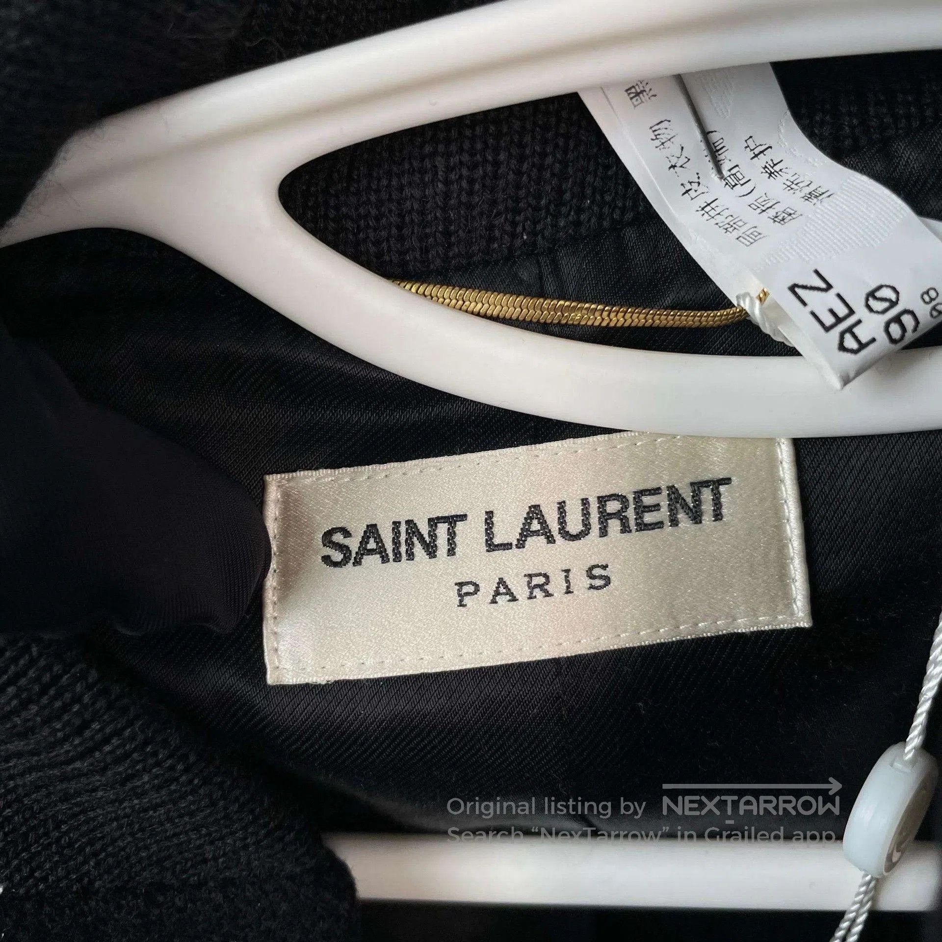 Saint Laurent Paris Saint Laurent Black Baseball Jacket. Size M / US 6-8 / IT 42-44 - 3 Thumbnail