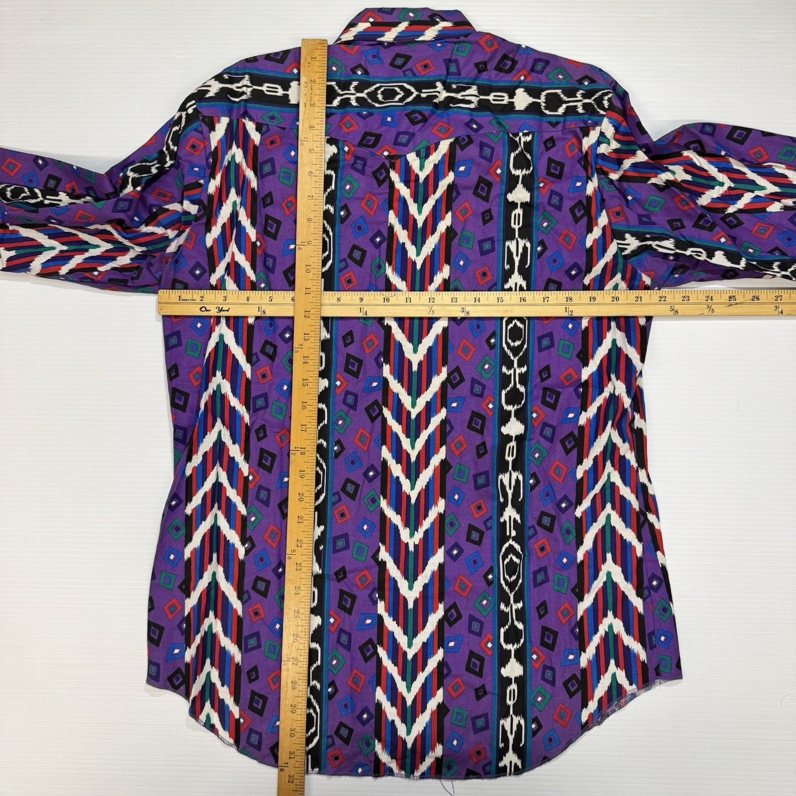 Wrangler VTG Wrangler Brushpopper Western Shirt 16 16.5 Aztec Navajo Size US L / EU 52-54 / 3 - 4 Thumbnail