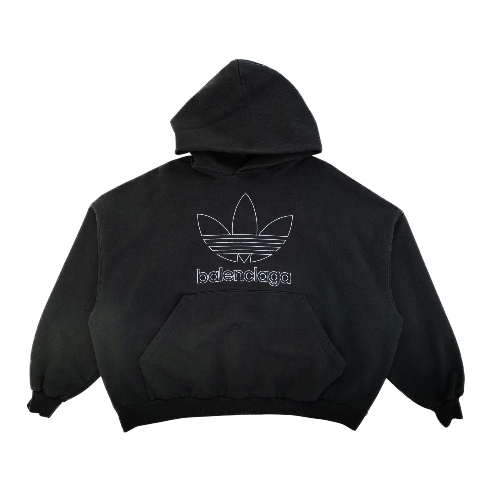 Balenciaga x adidas Logo Hooded Sweatshirt Black Size US XS / EU 42 / 0 - 1 Thumbnail