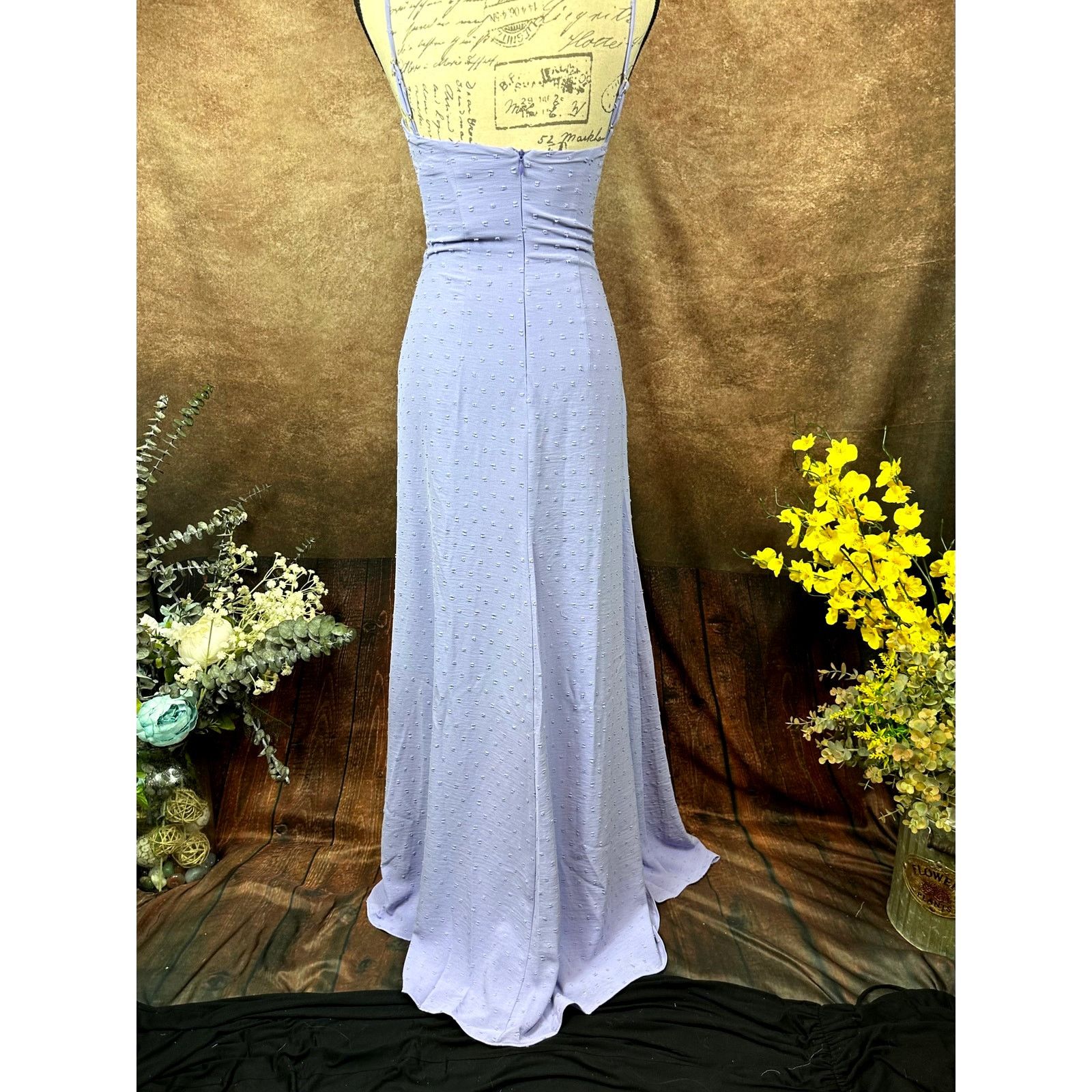 Other Rumer Gypsy Flocked Cut Outs Maxi Dress - Lilac - size XS Size XS / US 0-2 / IT 36-38 - 8 Thumbnail