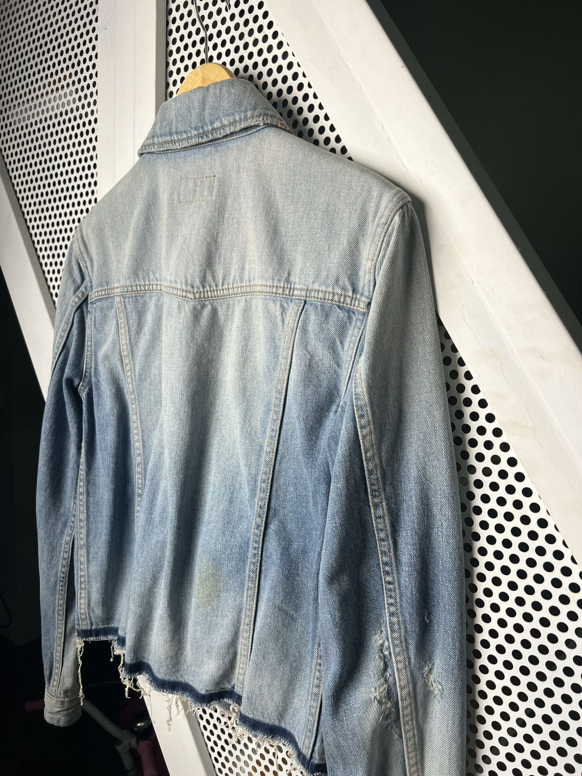 Saint Laurent Paris Saint Laurent Anthony Vaccarello Distressed Denim Jacket Size US XS / EU 42 / 0 - 4 Thumbnail