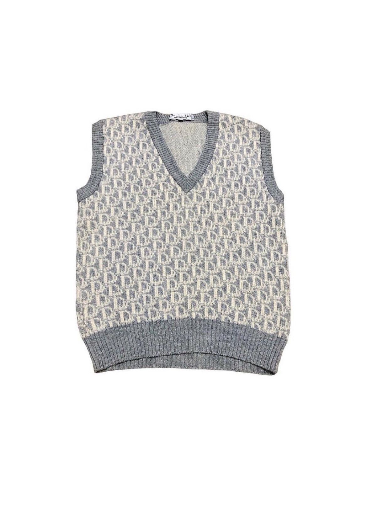 Vintage Dior Monogram Knit Jumper Women's Size M