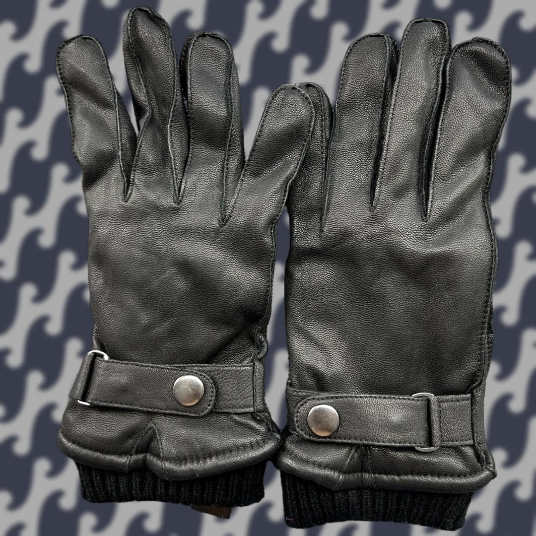 Vintage CUBUS Real Leather Gloves Mens Size M Lined Black, Wool Lining, Leather Size ONE SIZE - 1 Thumbnail