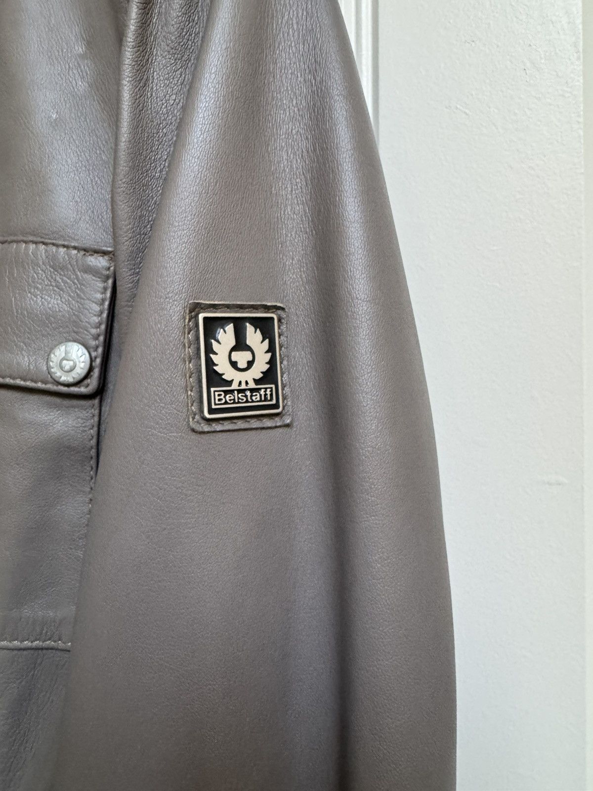 Belstaff Belstaff Taupe Leather Cropped Bomber Jacket. Size IT 46 Size L / US 10 / IT 46 - 5 Thumbnail