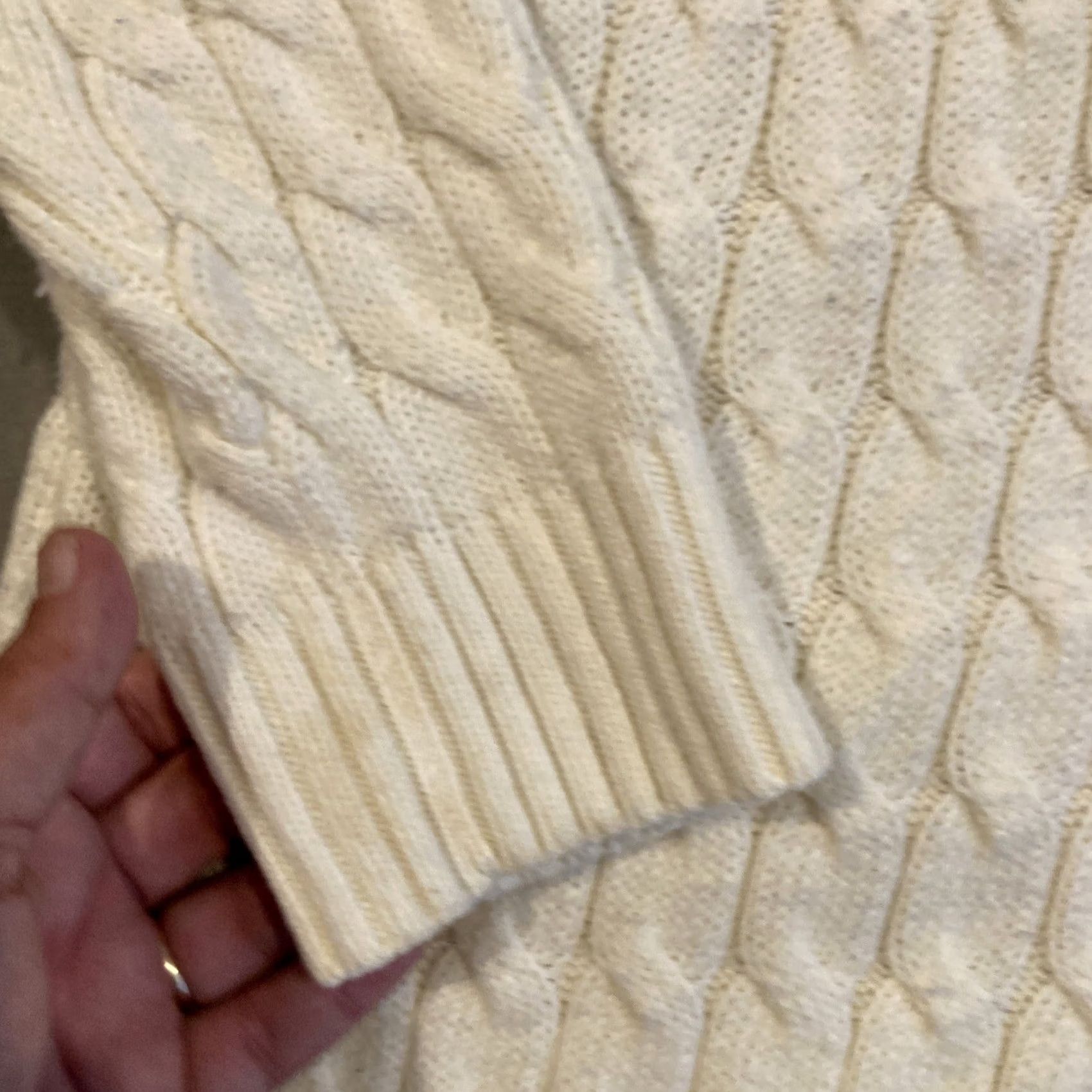 Vintage Sybelle Women's Cable-Knit Cardigan Sweater XL Ivory Button Closure Size XL / US 12-14 / IT 48-50 - 4 Thumbnail