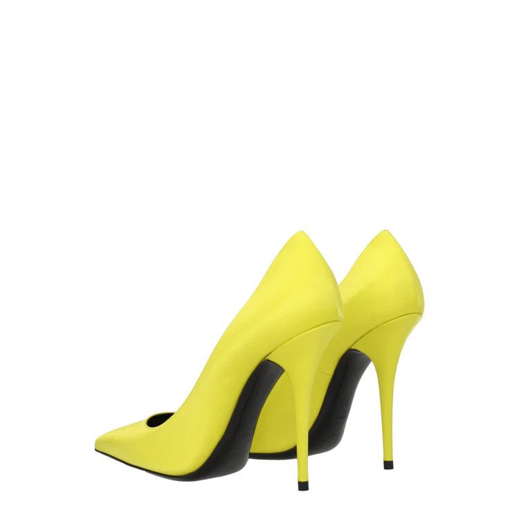 Saint Laurent Paris o1b1hav111224 Instnct 110 Crepe Narcissus Pumps in Yellow Size US 5 / IT 35 - 4 Thumbnail