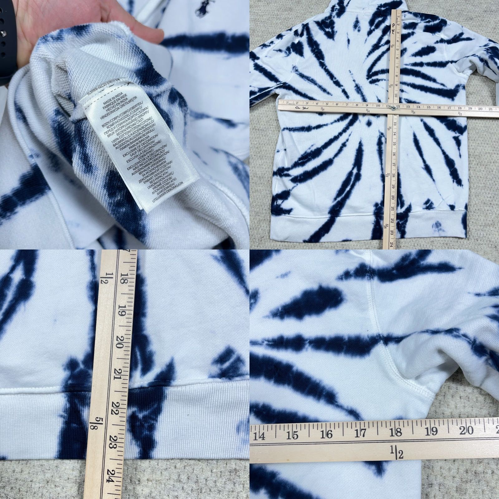 Polo Ralph Lauren Polo Ralph Lauren Hoodie Men Small Blue White Tie Dye Sweatshirt Pullover Hooded Tie-Dye Logo Embroidered Casual Size US S / EU 44-46 / 1 - 8 Thumbnail