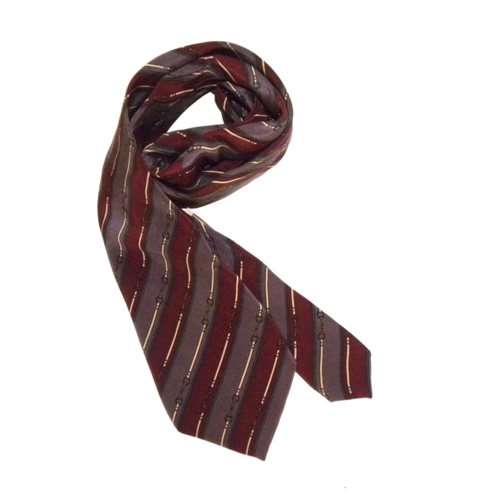 Geoffrey Beene × Vintage VTG 70s Italian Silk EQUESTRIAN Tie Mauve Burgundy Size ONE SIZE - 1 Thumbnail