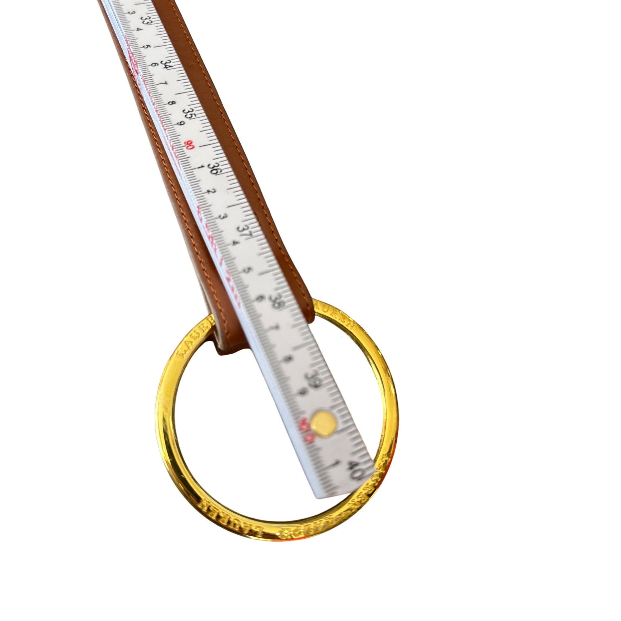 Other Brown Faux Leather Belt With Gold-Tone Metal Ring Buckle Siz Size ONE SIZE - 2 Thumbnail