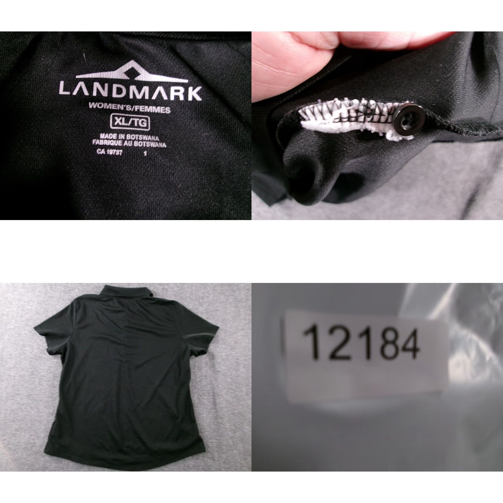 Vintage VINTAGE Landmark Polo Shirt Women XL Black Solid Short Sleeve Casual Preppy Size XL / US 12-14 / IT 48-50 - 8 Thumbnail