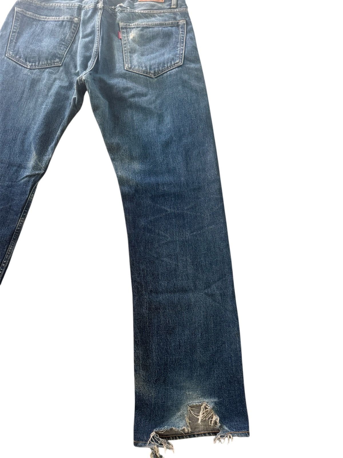 HOLLYWOOD RANCH MARKET Japan Brand HRM Distress Denim Blue-Blue Japan Design Size US 34 / EU 50 - 7 Thumbnail