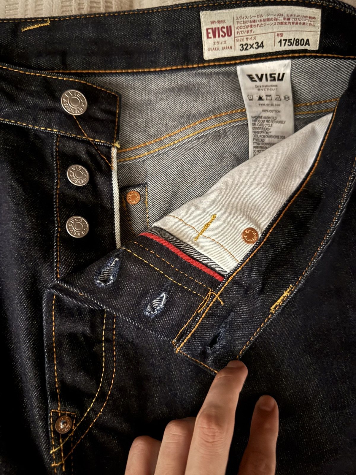 Playboi Carti Evisu x Opium ComplexCon Exclusive Japan Raw Denim Size US 33 - 7 Thumbnail