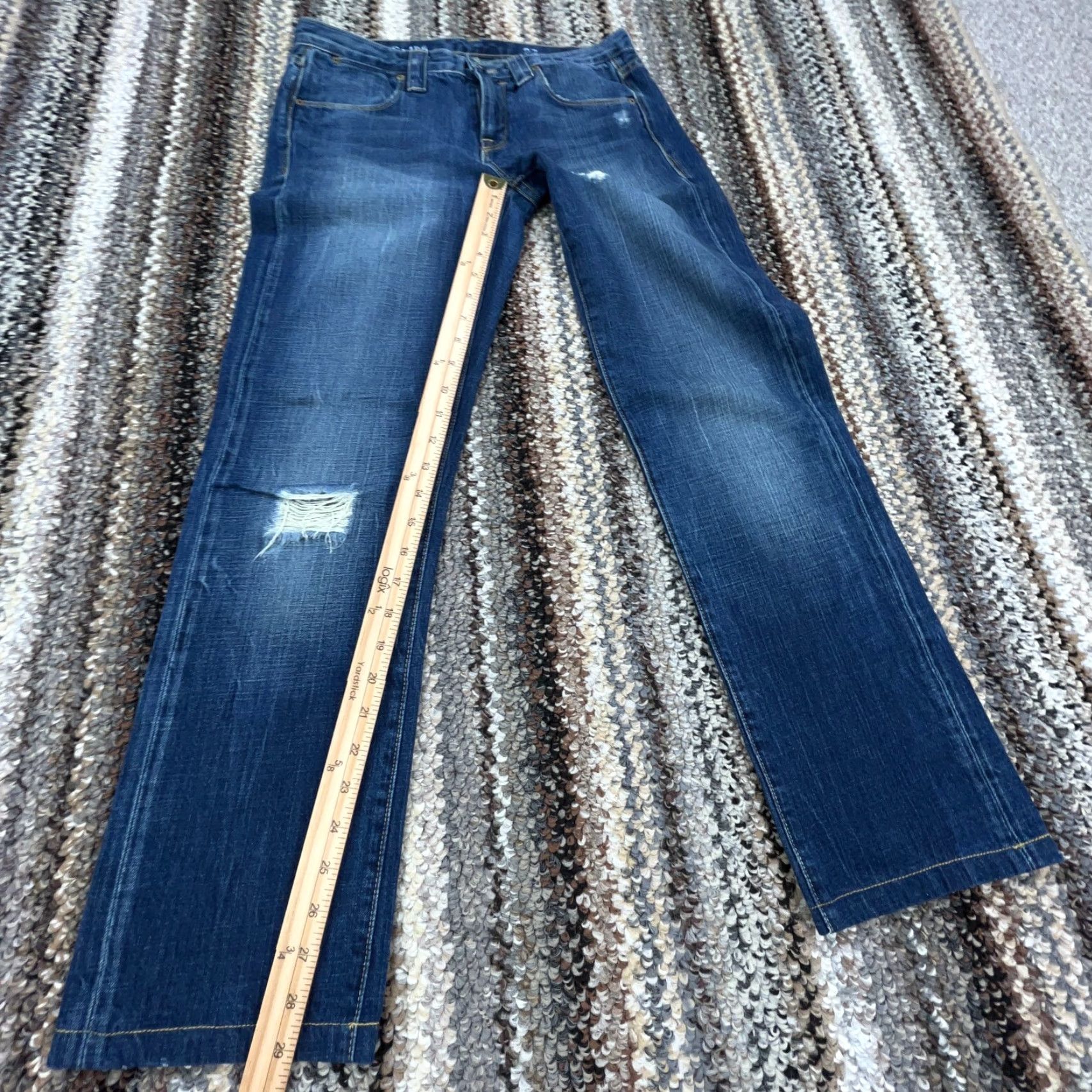 J.Crew J Crew Jeans Women 27 Vintage Slim Straight Leg Dark Wash Faded Pants Ladies Size 27" / US 4 / IT 40 - 7 Thumbnail