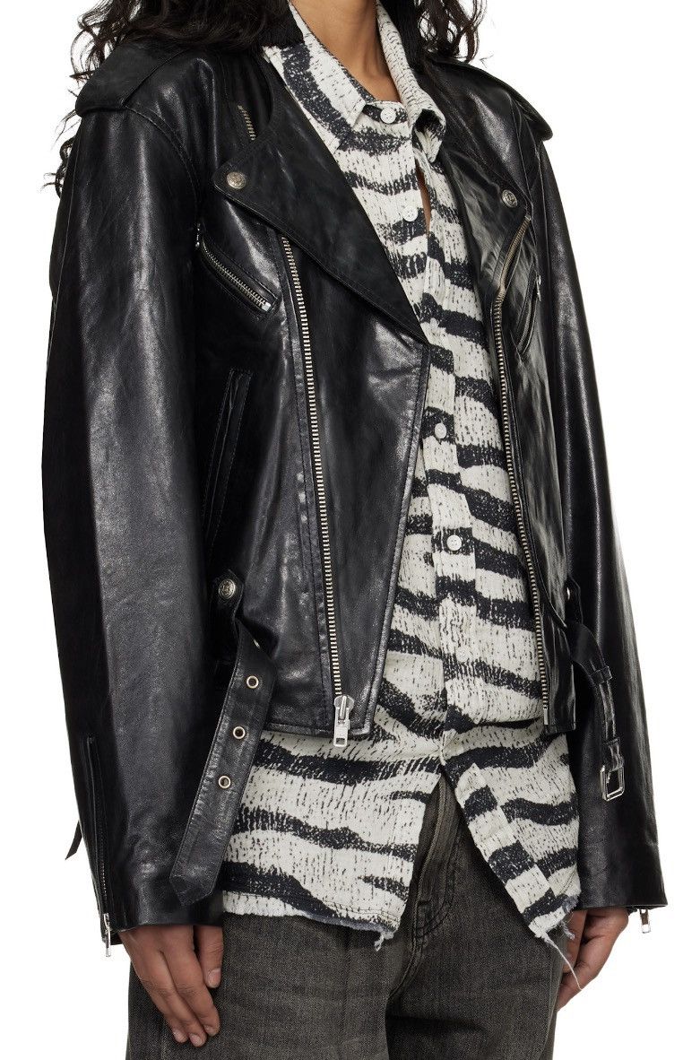 R13 R13 CREWNECK DISTRESSED LEATHER MOTO JACKET - NEW WITH TAGS Size M / US 6-8 / IT 42-44 - 8 Thumbnail
