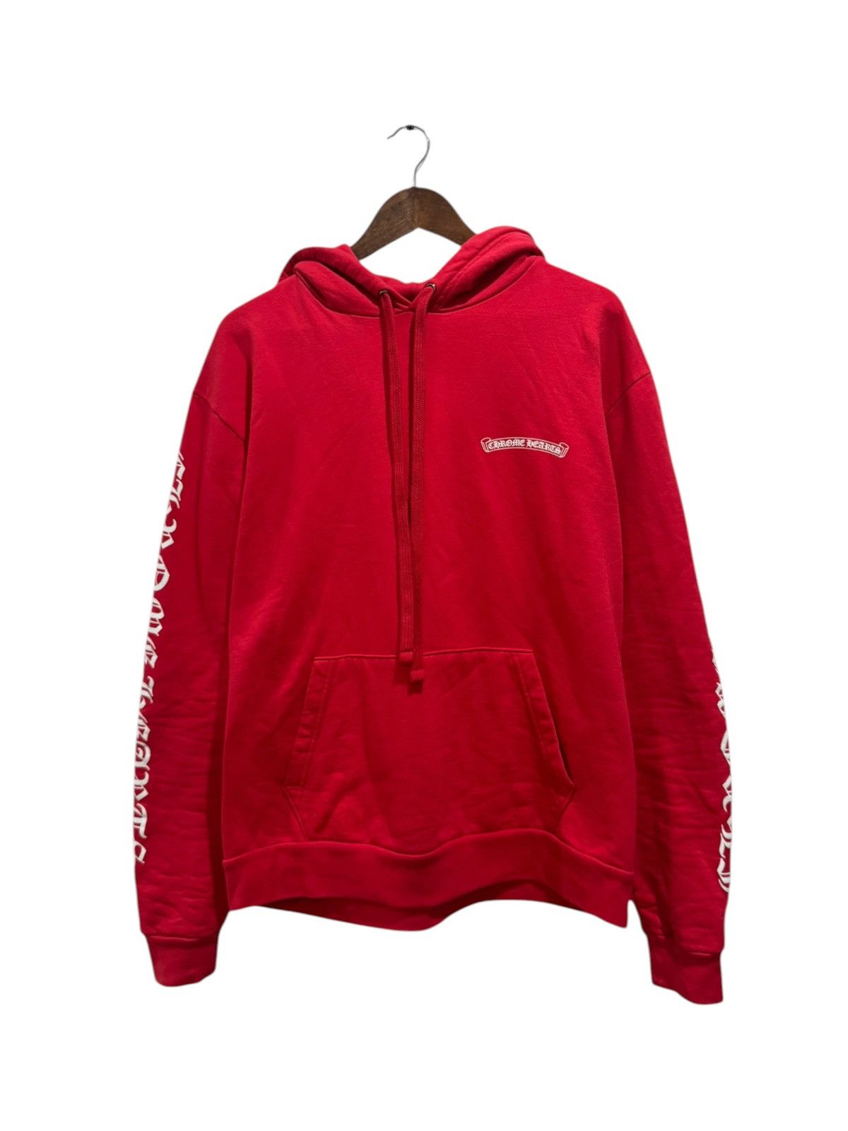 Chrome Hearts Chrome Hearts Online Exclusive Scroll Logo Hoodie Red Size US S / EU 44-46 / 1 - 1 Thumbnail