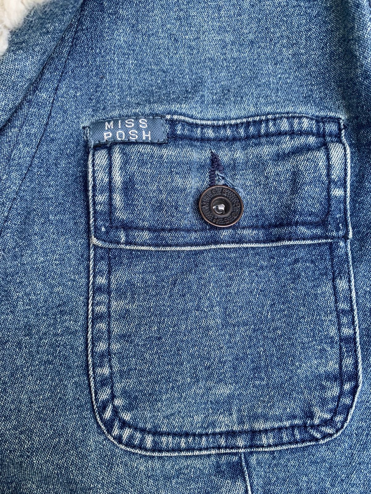 Japanese Brand × Seditionaries 2000s Miss Posh Jeans Fur Button Up Jacket Size S / US 4 / IT 40 - 6 Thumbnail