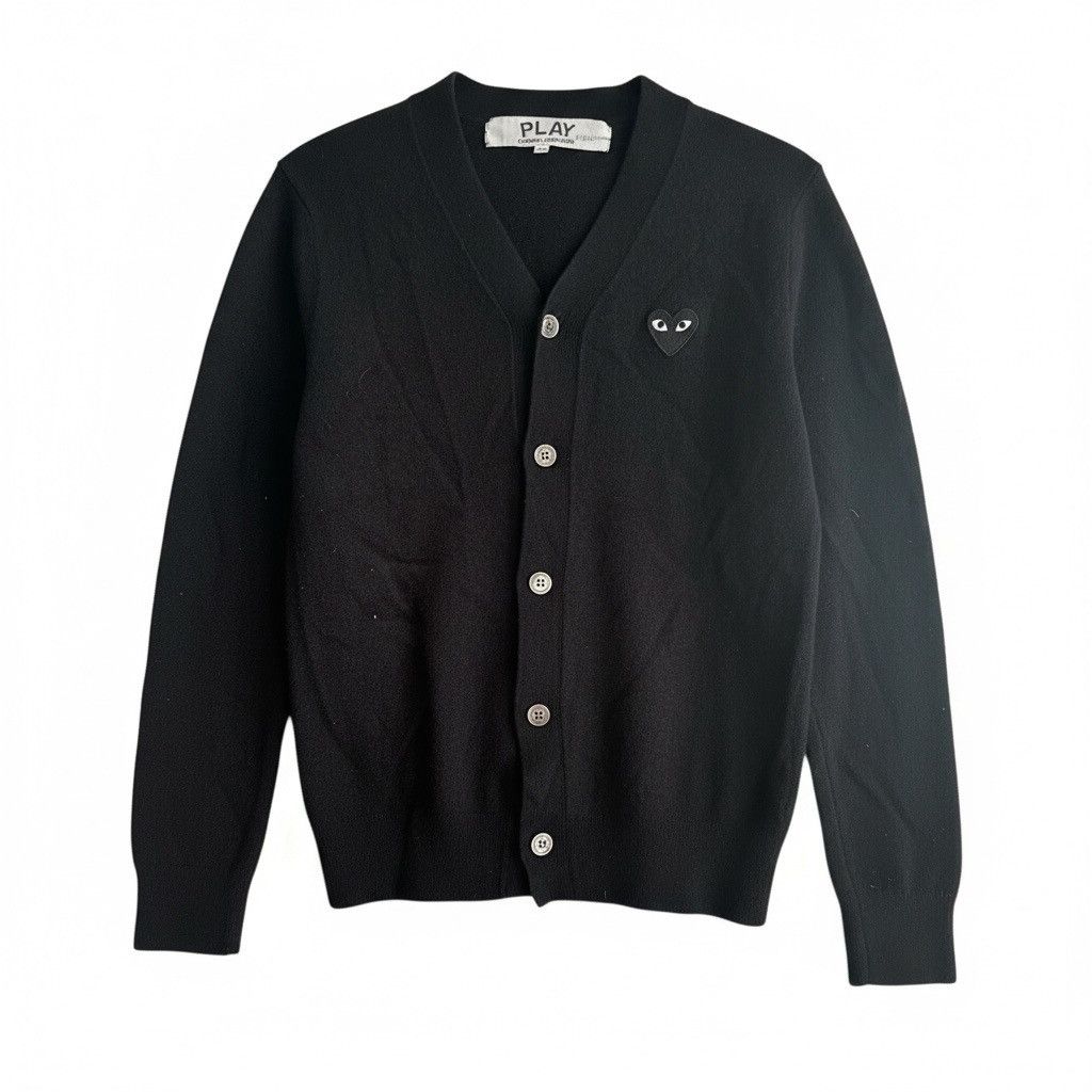 Comme des Garcons Comme des Garçons PLAY Black Wool Cardigan Heart Logo S Size S / US 4 / IT 40 - 2 Thumbnail
