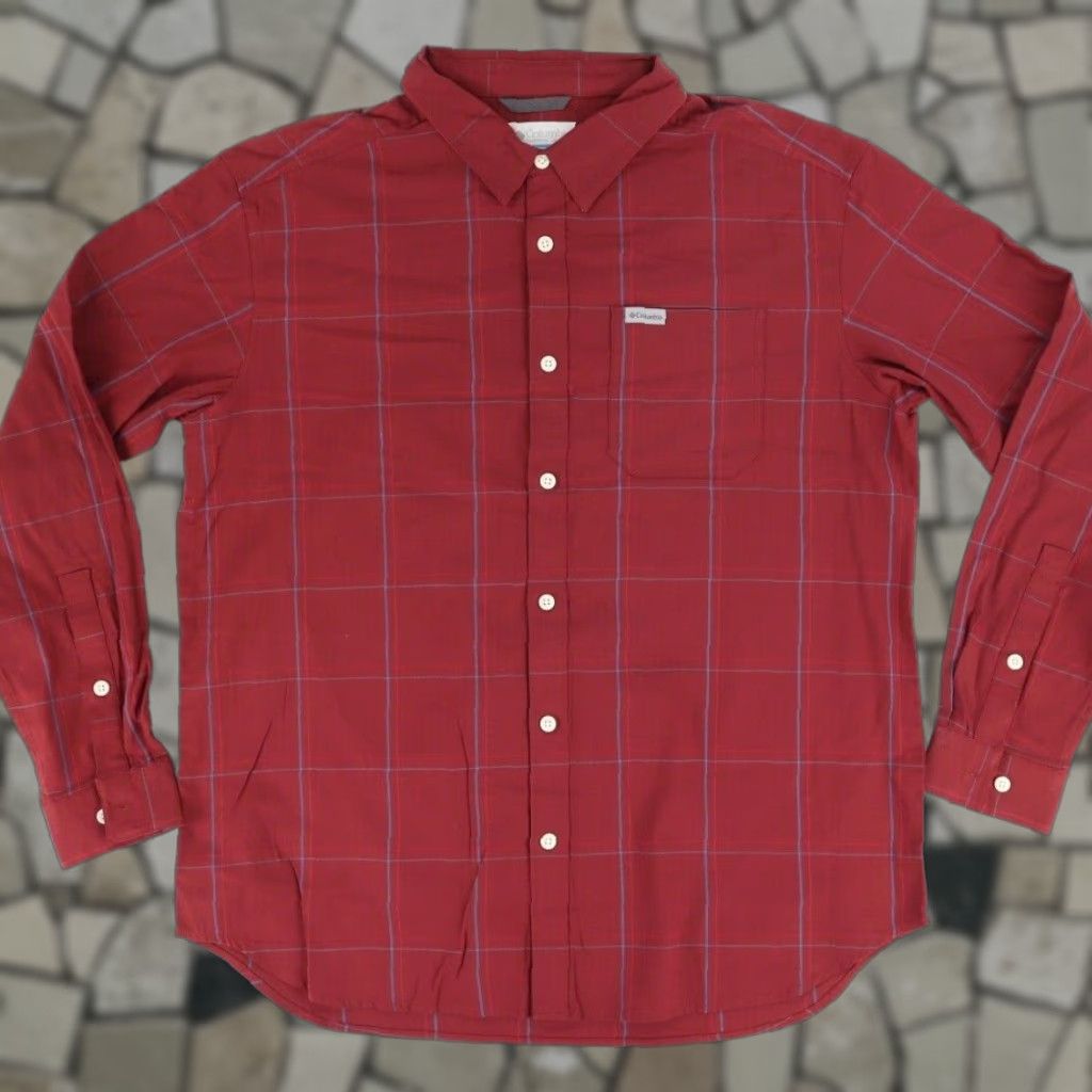 Vintage Columbia Oxford Long Sleeve Button Down Shirt Red Men's XL - Oxford Long Sleeve Button Down Stretch Cotton Solid Shirt Mens XL Columbia Size US XL / EU 56 / 4 - 1 Thumbnail