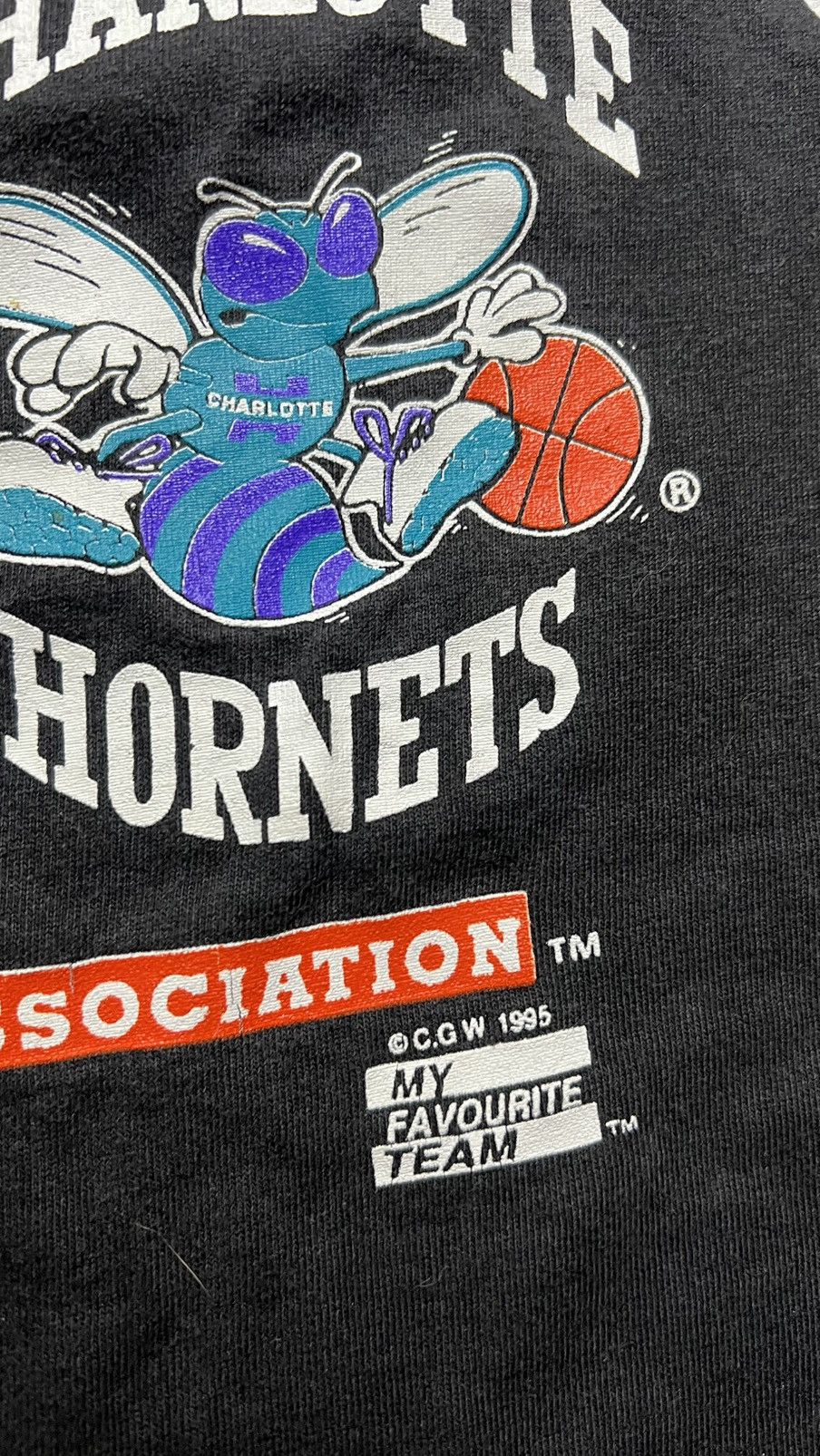 Other 1995 Charlotte Hornets NBA overprinted tee my favorite team Size US L / EU 52-54 / 3 - 5 Thumbnail