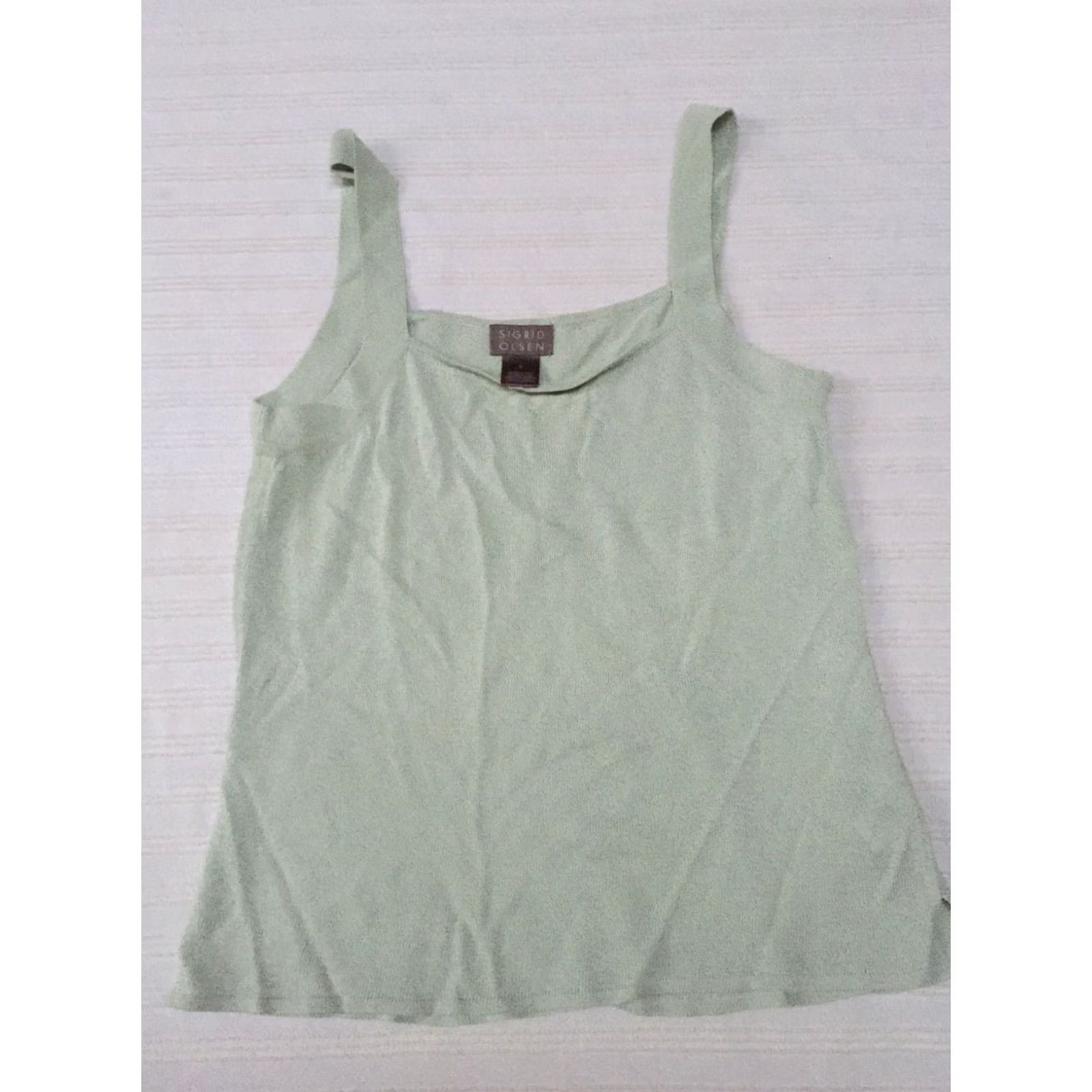 Vintage Sigrid Olsen Womens Tank Top Cardigan Set Perforated Green Small Size S / US 4 / IT 40 - 5 Thumbnail