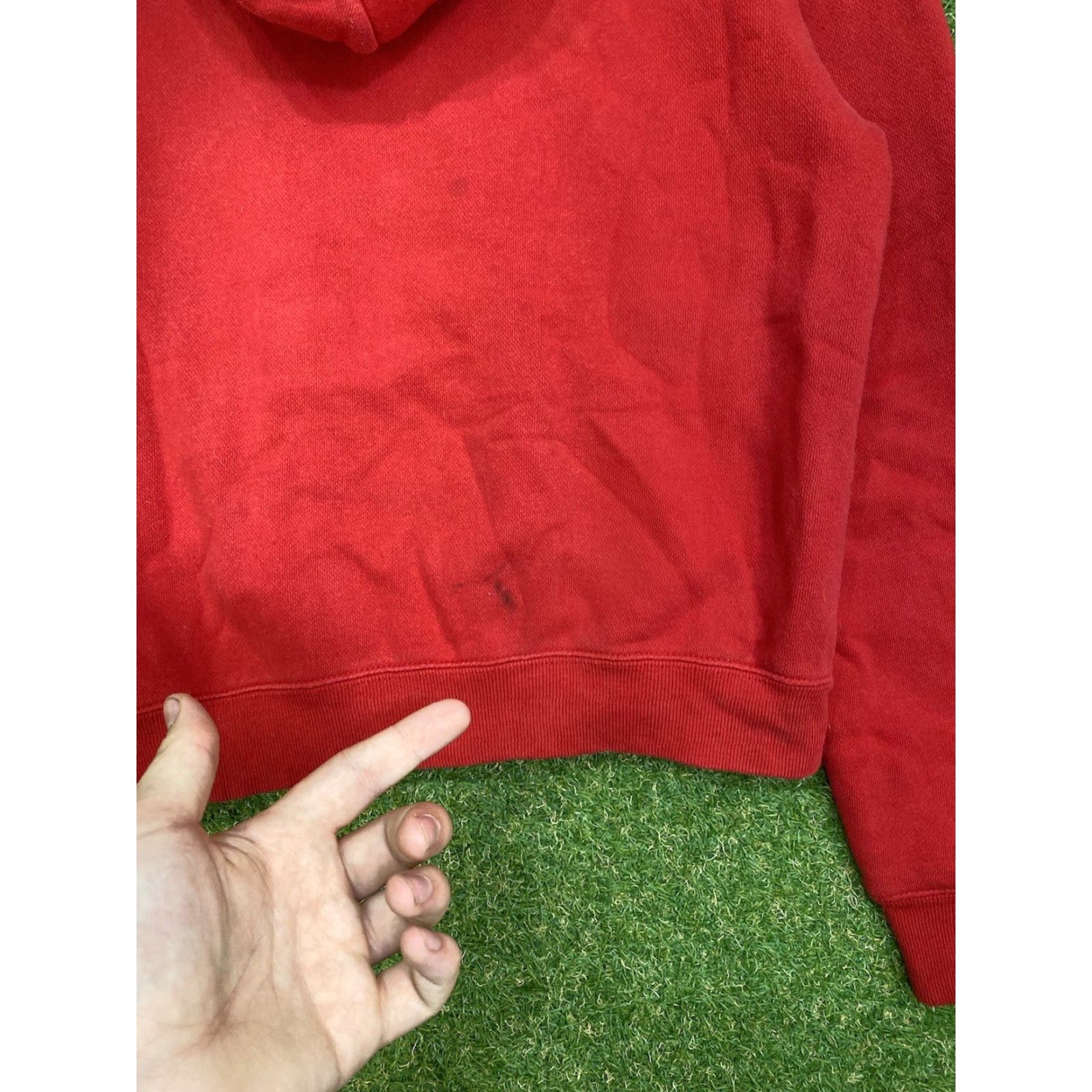 Polo Ralph Lauren VINTAGE Polo Ralph Lauren Hoodie Womens Large Full Zip Sweatshirt Crop 90s Polo Ralph Lauren Logo Red Knit Zip Pockets Hooded Casual Womens Size L / US 10 / IT 46 - 4 Thumbnail