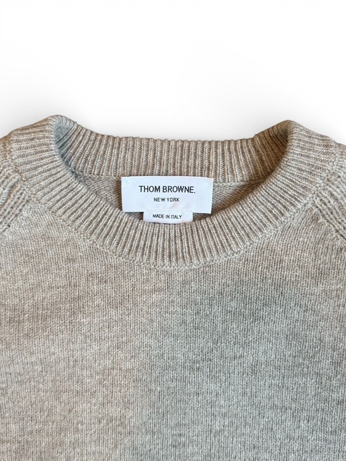 Thom Browne Thom Browne Beige Shetland Wool 4-Bar sz 5 Size US XXL / EU 58 / 5 - 6 Thumbnail