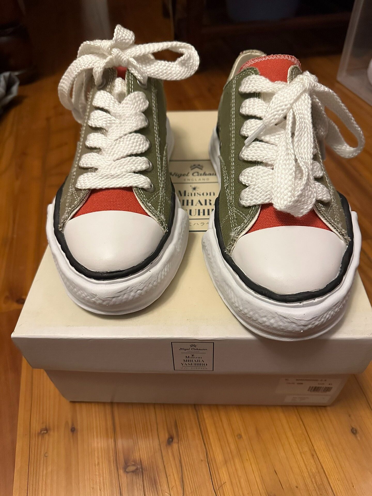 Maison MIHARA YASUHIRO Mihara Yasuhiro x Nigel Cabourn Army Green Dissolved Shoes Size US 8 / EU 41 - 1 Thumbnail