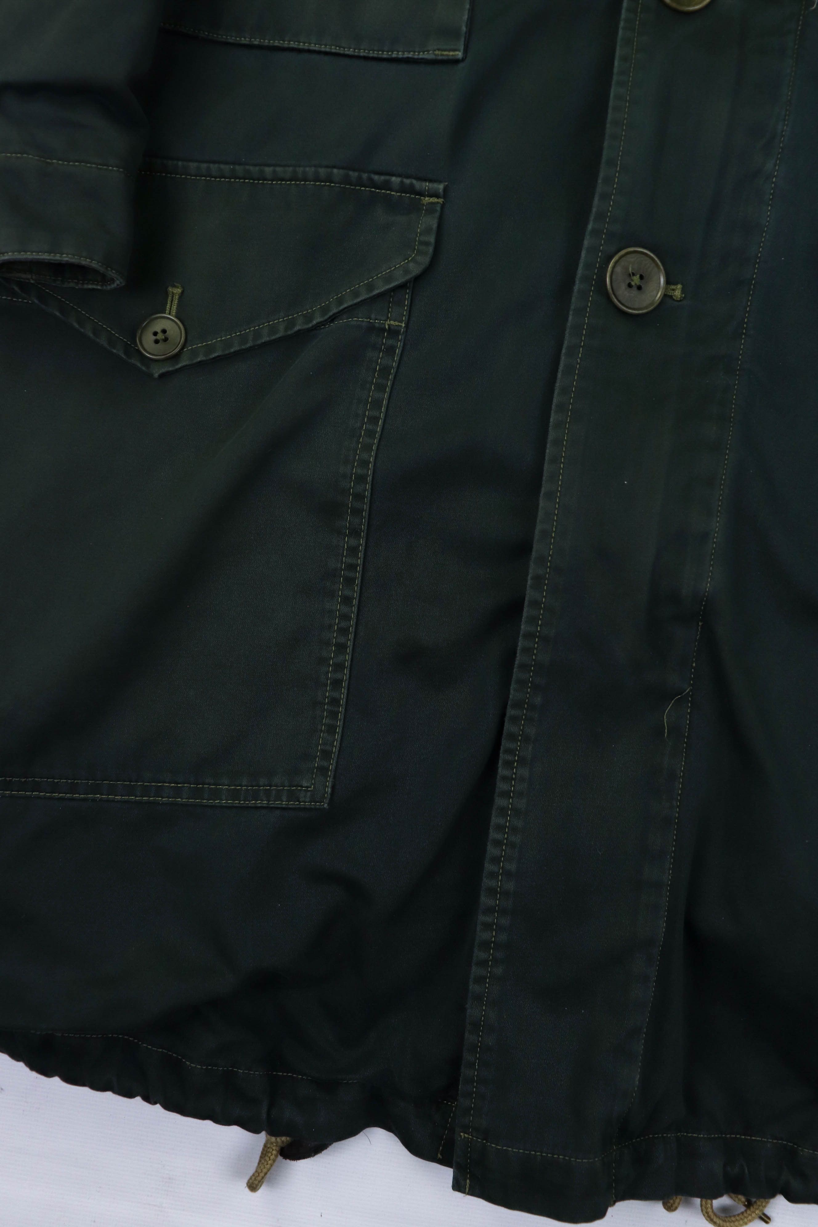 Ralph Lauren 90s Vintage Ralph Lauren Shearling Liner Green Belted Coat Size L / US 10 / IT 46 - 12 Thumbnail