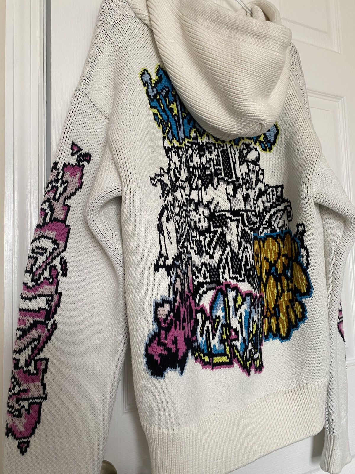 Off-White Off-White Graffiti Knit Hoodie Size Medium Size US M / EU 48-50 / 2 - 6 Thumbnail