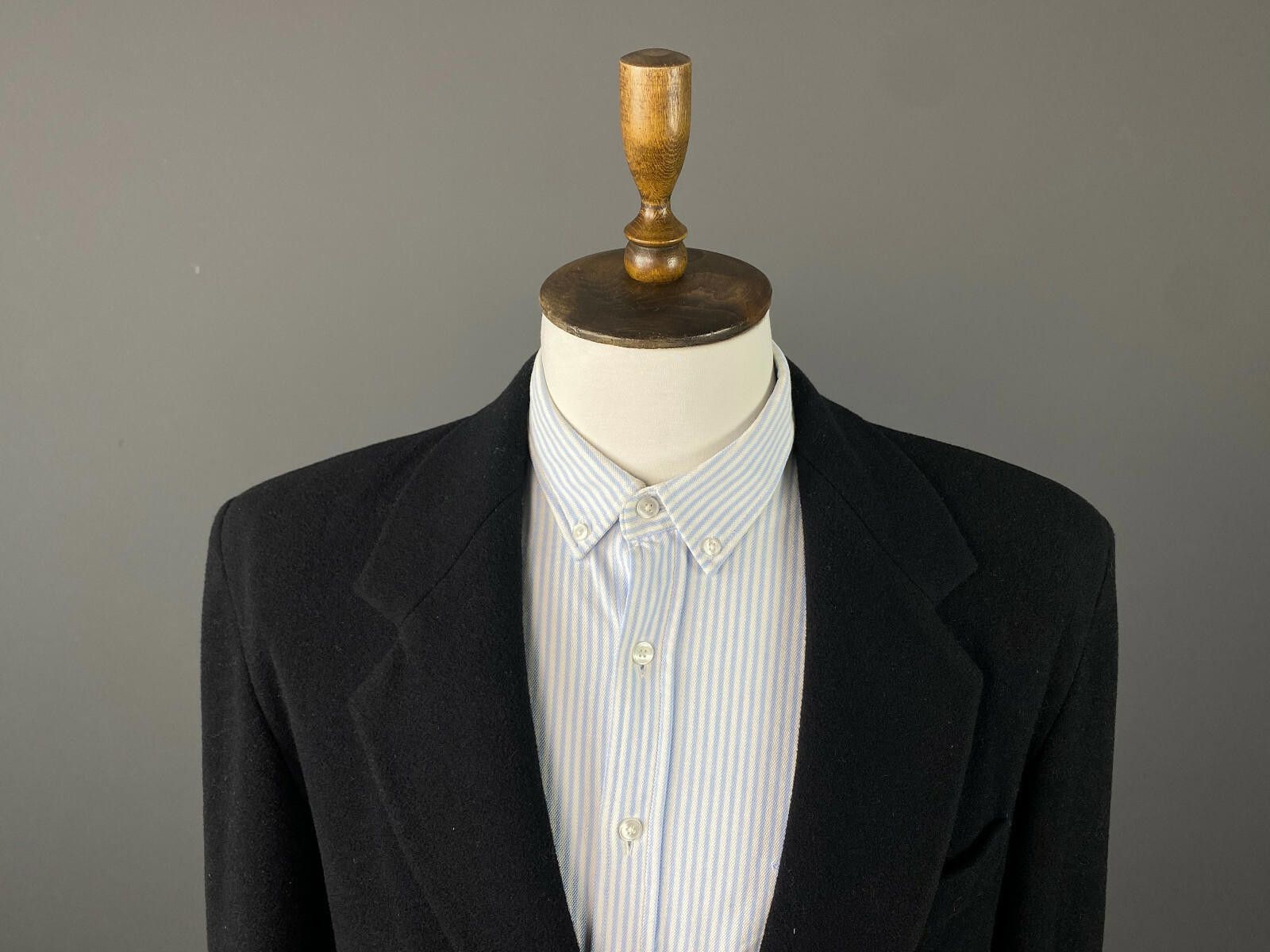 Boneville Men Boneville Black Wool Blazer Coat Jacket Size 50 Size US M / EU 48-50 / 2 - 2 Thumbnail