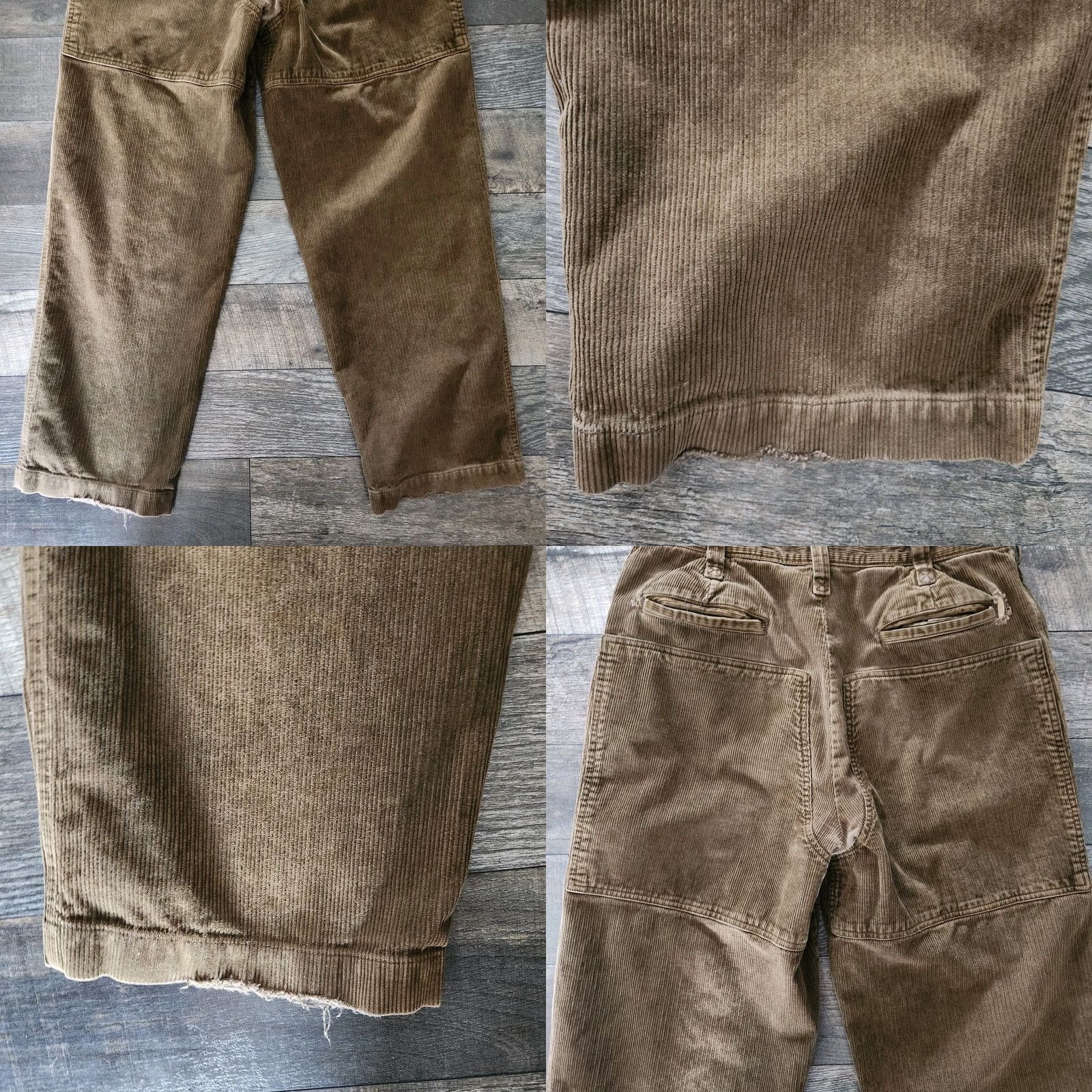 Abercrombie & Fitch VINTAGE Abercrombie & Fitch Corduroy Pants Mens 32x30 Olive Wide Leg Carpenter Pocket Slash 90s Y2K Slim/Relaxed Regular Wool? Size US 32 / EU 48 - 9 Thumbnail