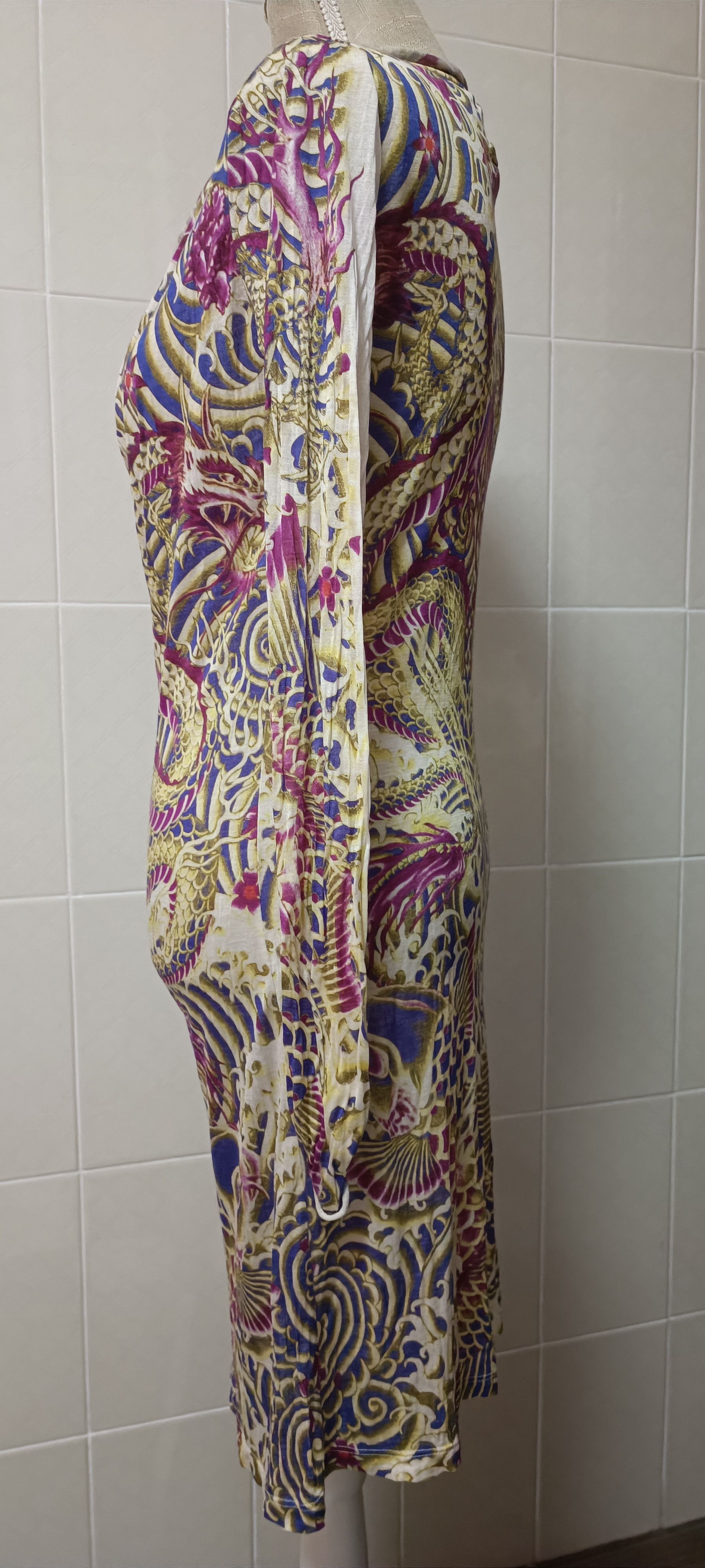 Jean Paul Gaultier Dragon and fishes silk dress Size S / US 4 / IT 40 - 5 Thumbnail