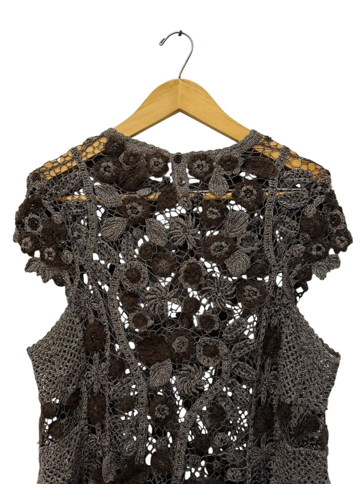 Japanese Brand Vintage Unbranded Crochet Lace Blouse Size M / US 6-8 / IT 42-44 - 8 Thumbnail