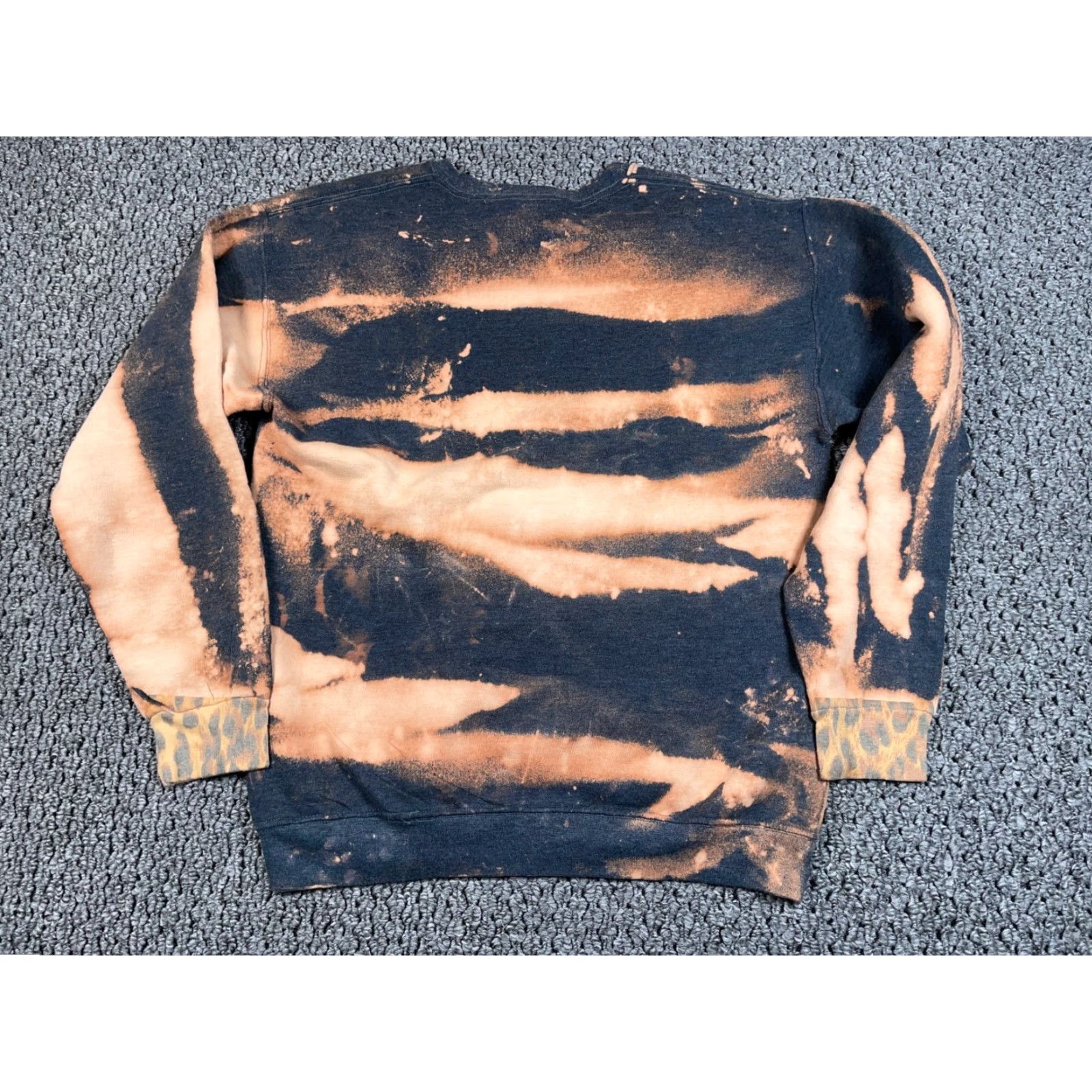 Hanes Bad Bunny Sweatshirt Crewneck Adult Medium Black Tie Dye Leopard Print Pullover Cotton Blend Hanes Shirt Men Size US M / EU 48-50 / 2 - 2 Thumbnail