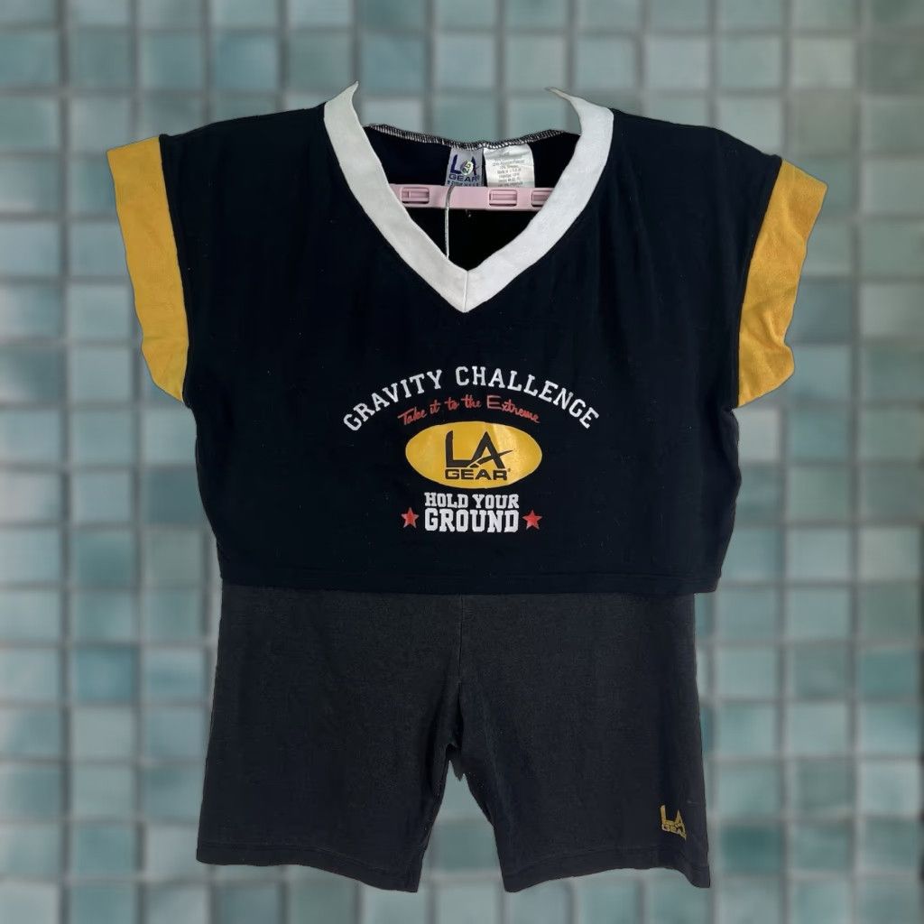 La Gear La Gear Gravity Challenge Crop Top Shorts 2 piece Set XL Black US Made Size XL / US 12-14 / IT 48-50 - 1 Thumbnail