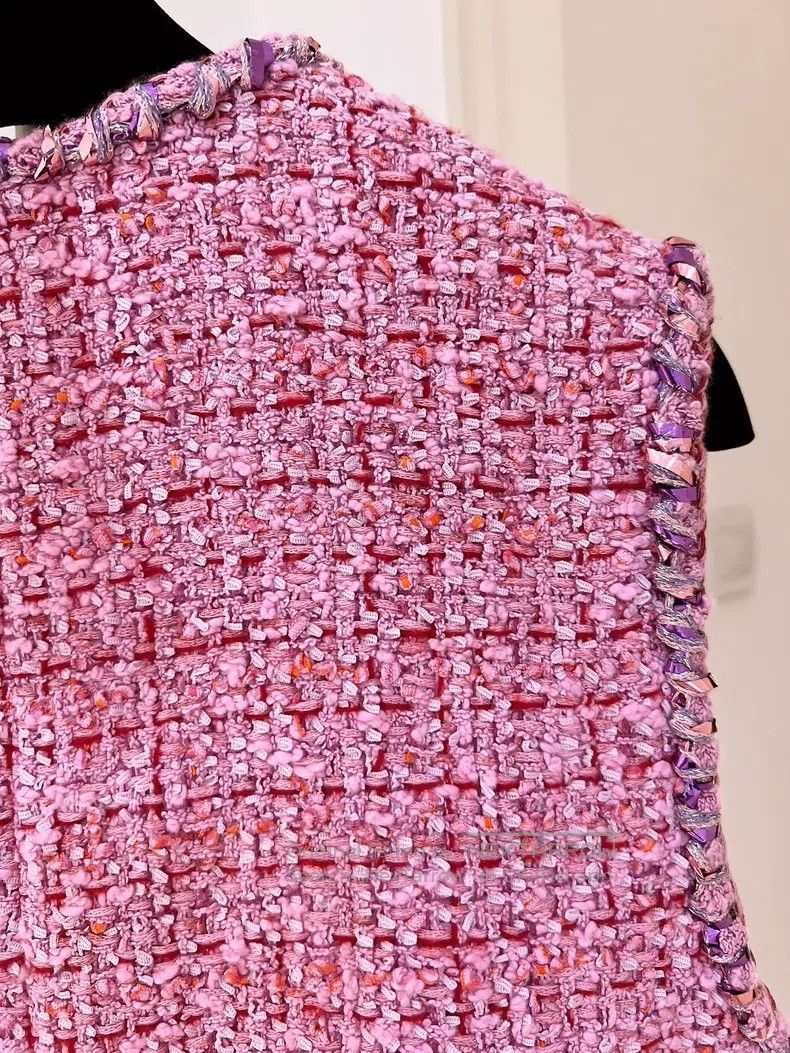 Chanel Chanel 22 Spring and Summer New Pink Tweed Vest Size XS / US 0-2 / IT 36-38 - 5 Thumbnail