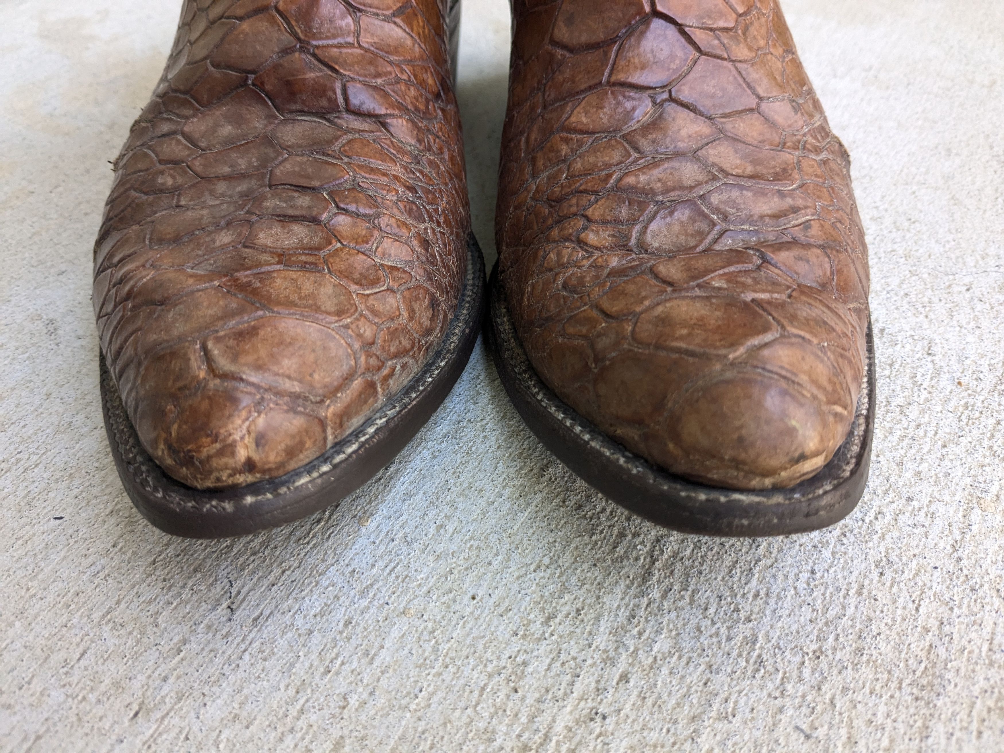 Genuine Leather × Vintage Vintage Cowboy Boots Brown 10 Leather USA Size US 10 / EU 43 - 2 Thumbnail