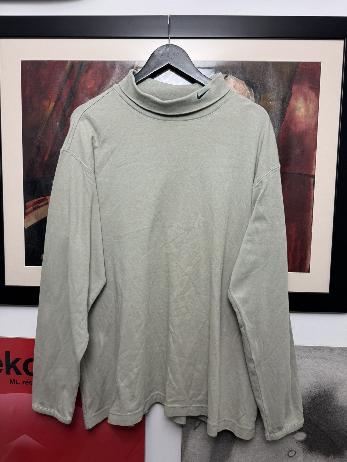 Nike Vintage Y2k Nike Turtleneck Long Sleeve Swoosh Logo Collar Size US XL / EU 56 / 4 - 1 Thumbnail