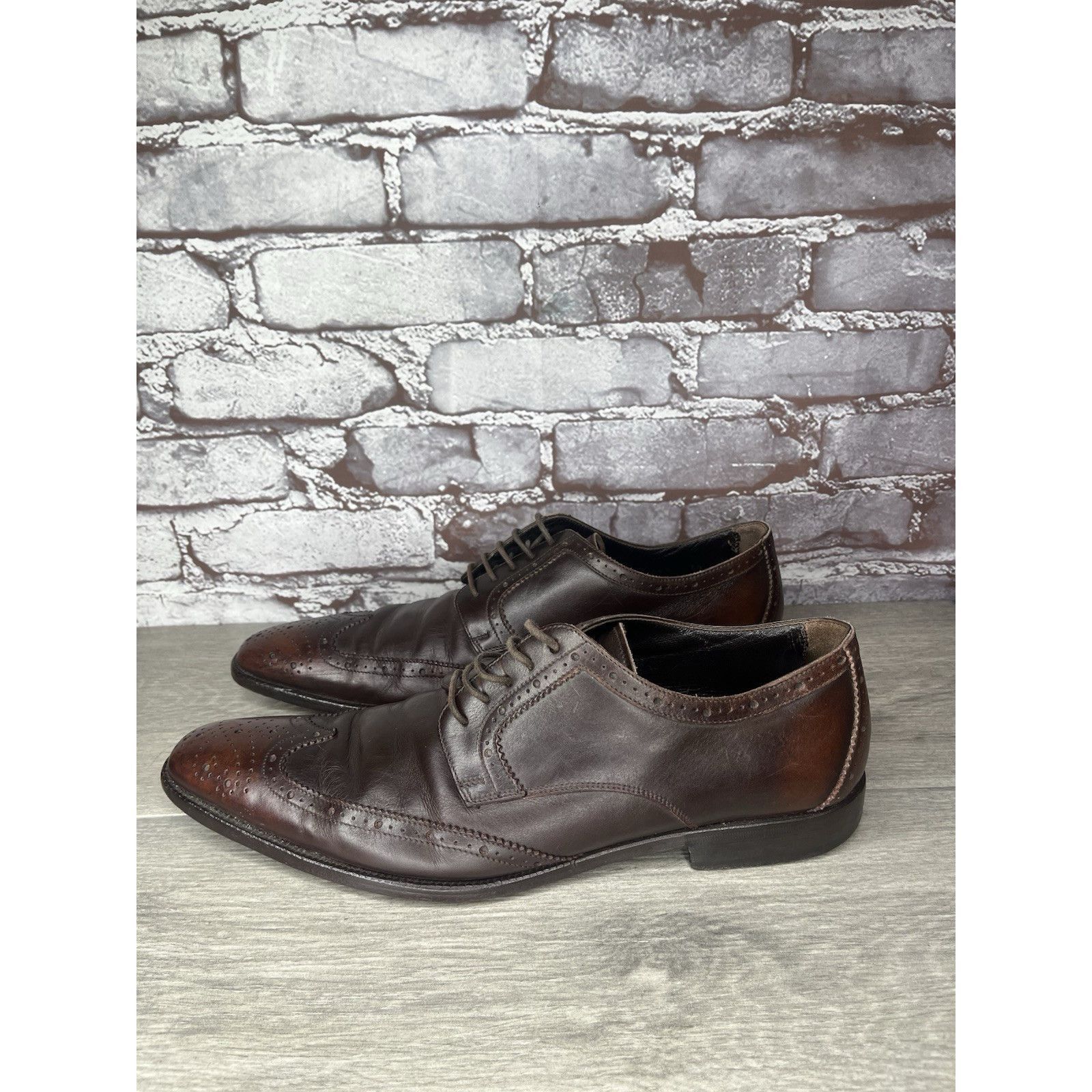 Dolce & Gabbana Dolce & Gabbana Brown Leather Oxfords Lace Up Wingtip Shoes Size US 7.5 / EU 40-41 - 15 Thumbnail