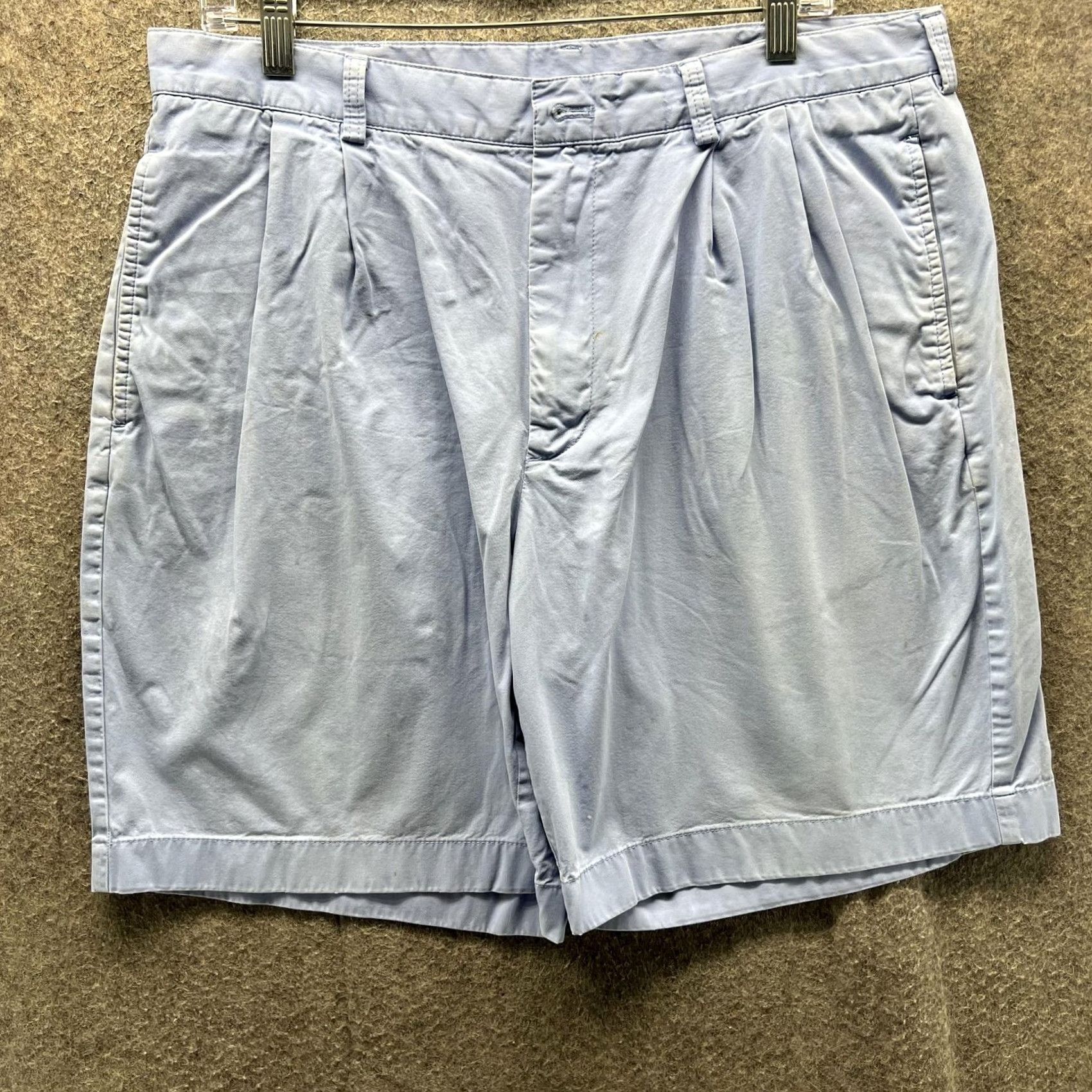Brooks Brothers Brooks Brothers 346 Shorts Mens 36 Blue Pleated Chino Cotton Casual Summer Size US 36 / EU 52 - 2 Thumbnail