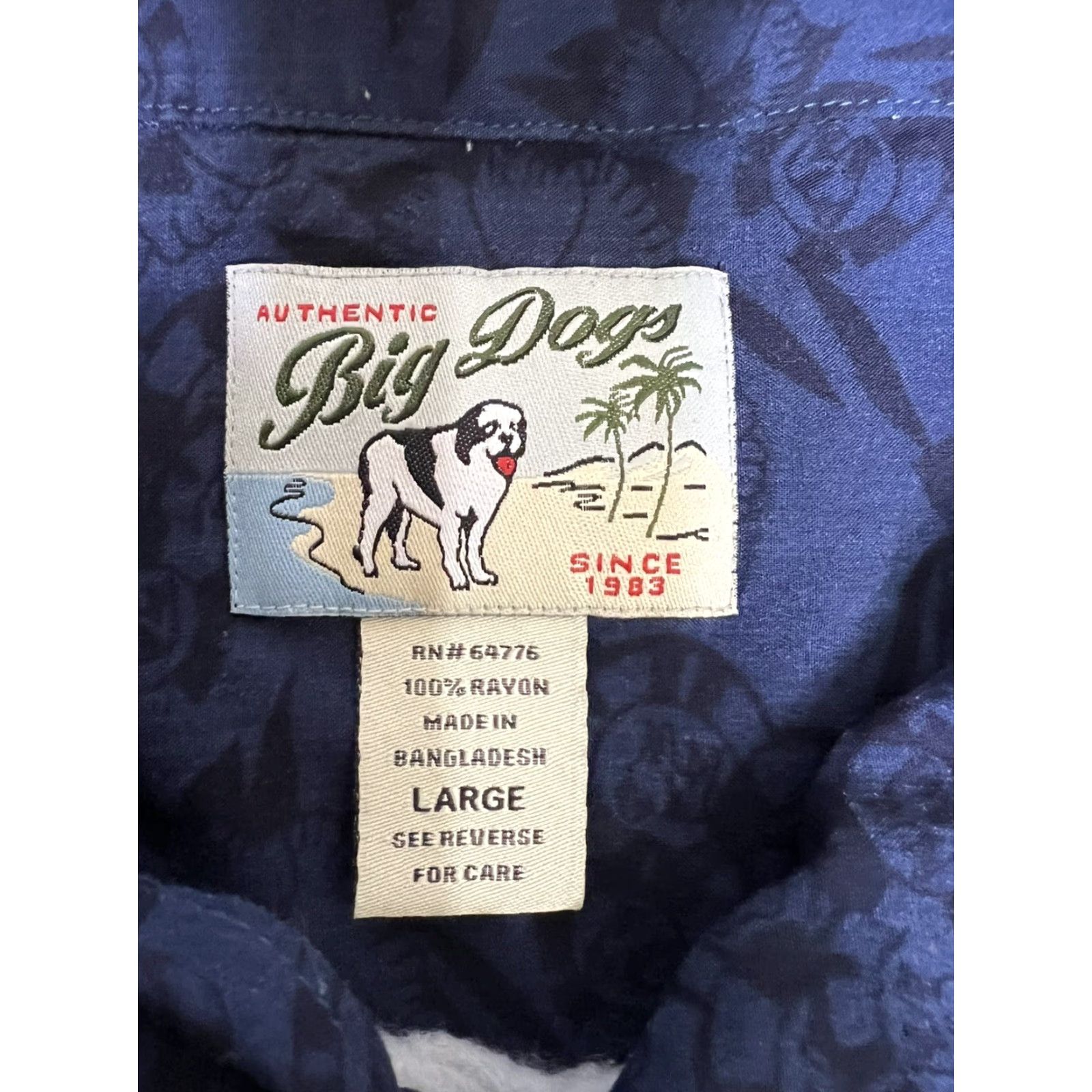 Big Dogs VINTAGE Big Dogs Hawaiian Button-Up Shirt L Blue Floral Short Sleeve Men Button-Down Collared Regular Size US L / EU 52-54 / 3 - 4 Thumbnail