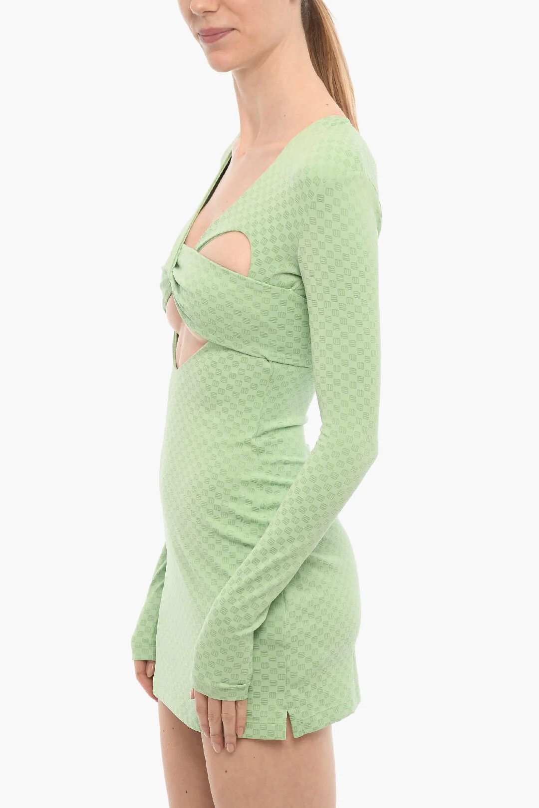 Ambush Design og1mm0426 Long-Sleeve Mini Dress in Green Size XS / US 0-2 / IT 36-38 - 4 Thumbnail