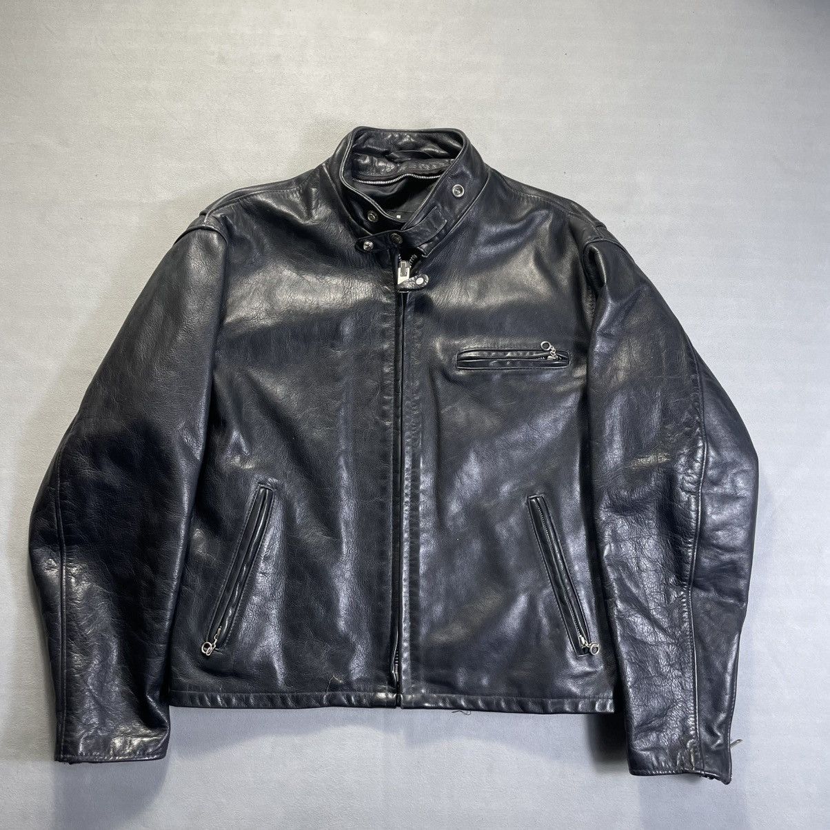 Schott Schott 141 Cowhide Leather Single Riders Jacket Blouson Size US XS / EU 42 / 0 - 1 Thumbnail